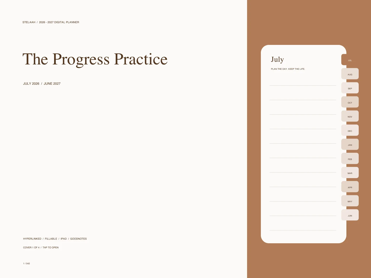 Actual cover inside Free 2026 2027 Midyear Goal and Habit Digital Planner for Goodnotes