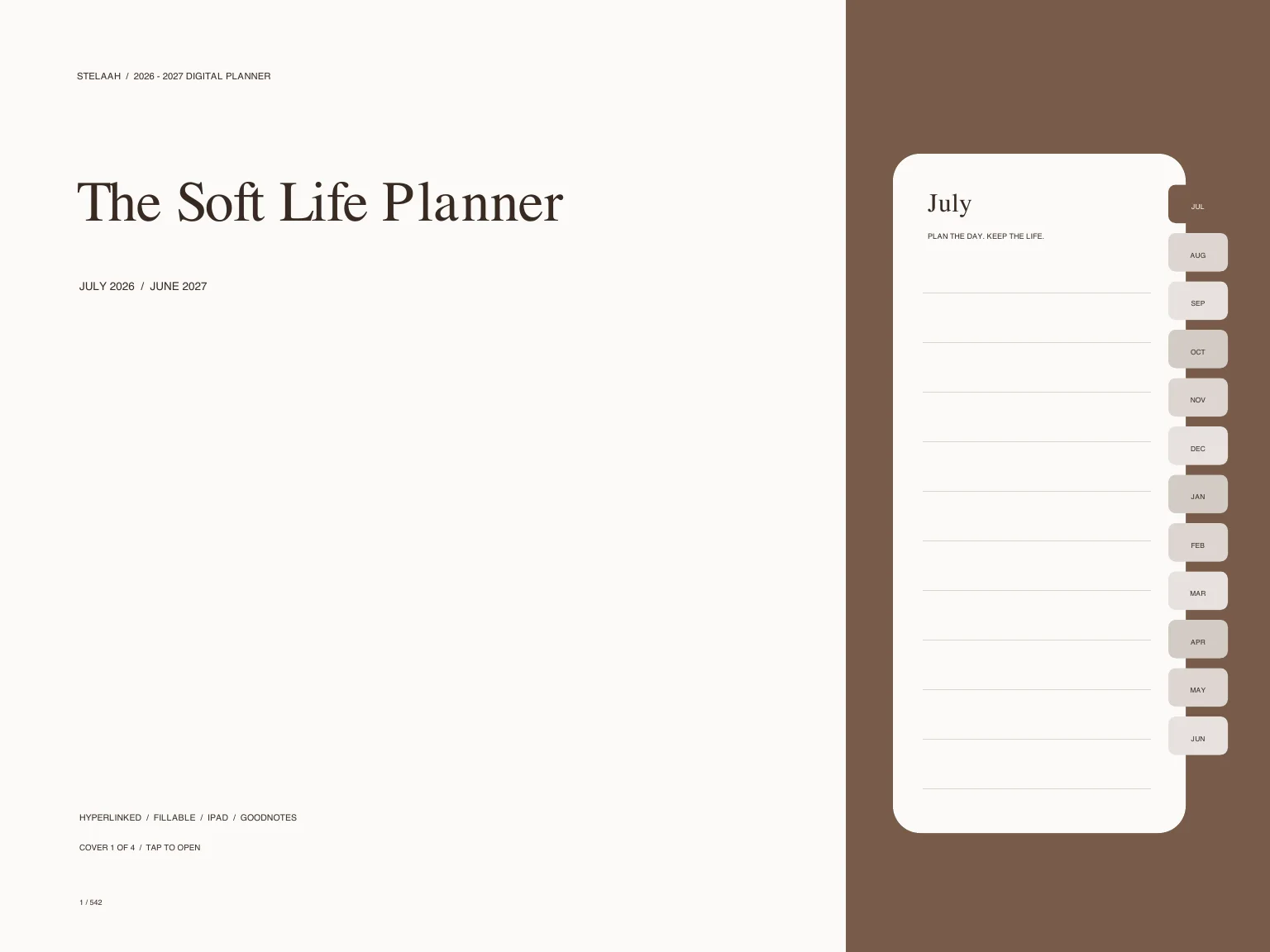 Actual cover inside Free 2026 2027 Midyear Wellness Digital Planner for iPad