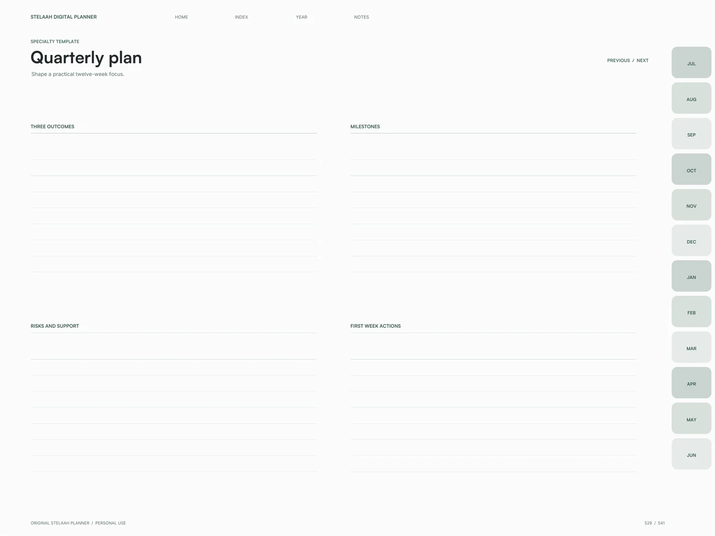 Free 2026 to 2027 Midyear Digital Planner for iPad: Quarterly plan