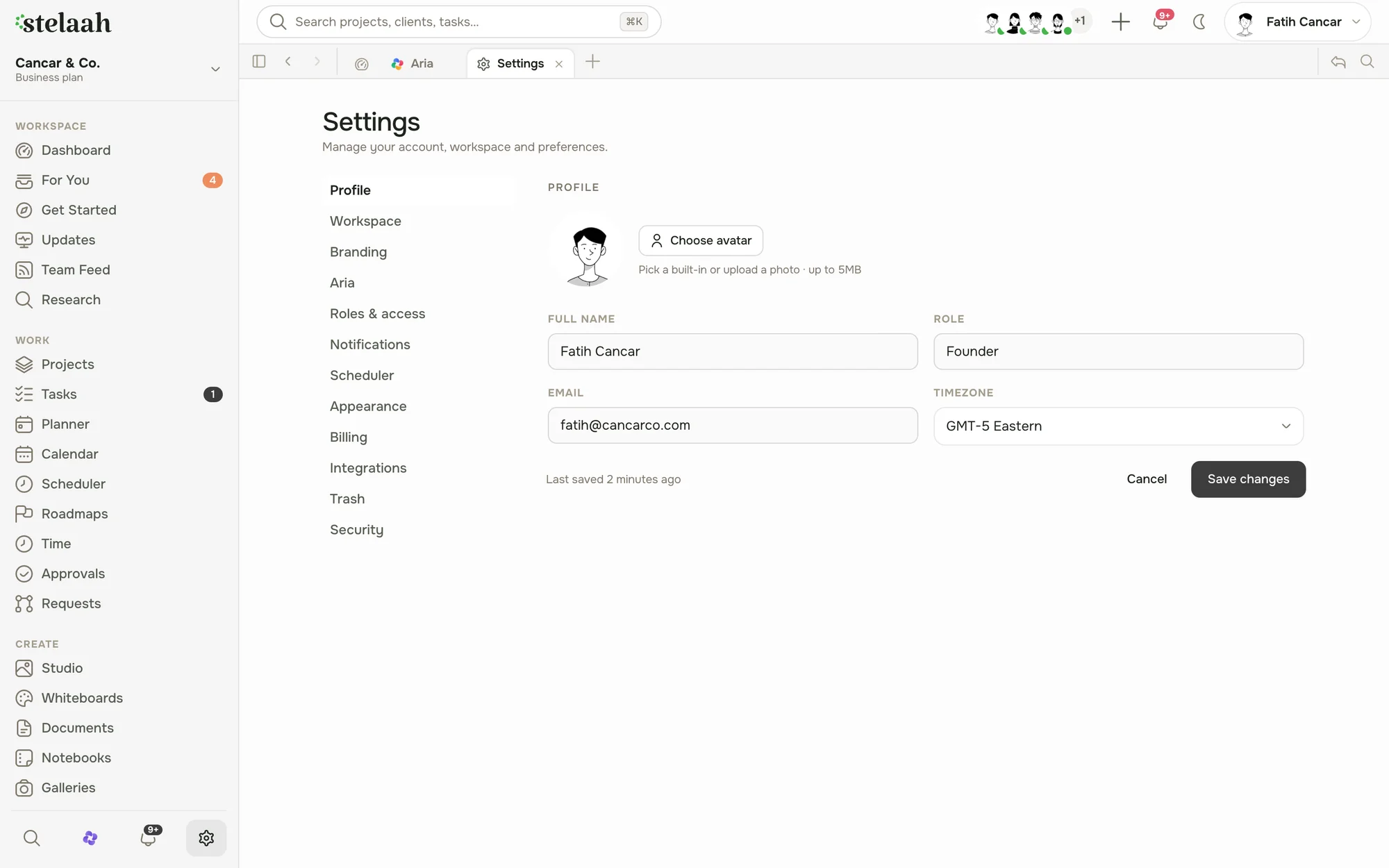 workspace administration with roles and permissions