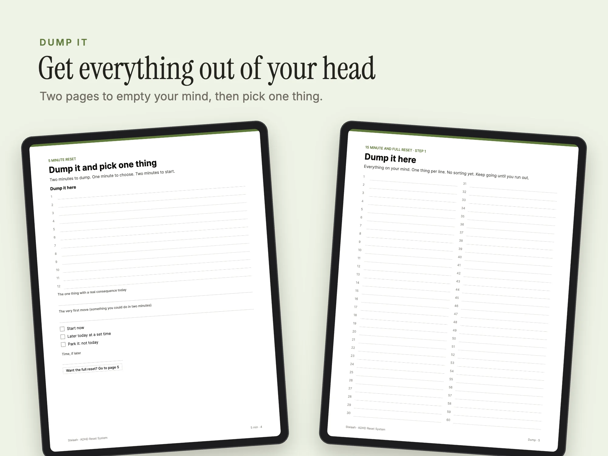 Stelaah ADHD Reset System: Dump it
