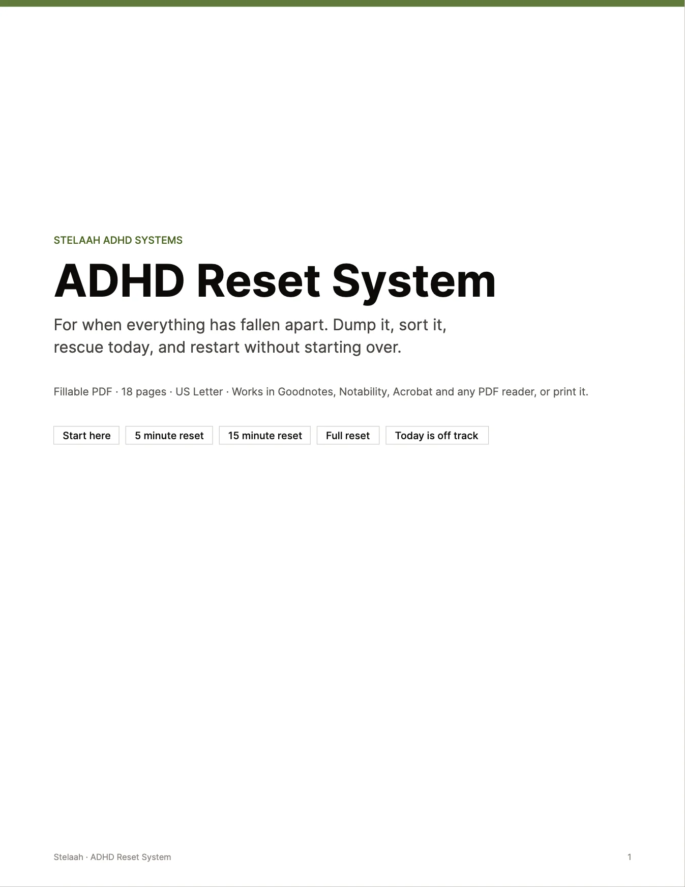 Cover of the Stelaah ADHD Reset System