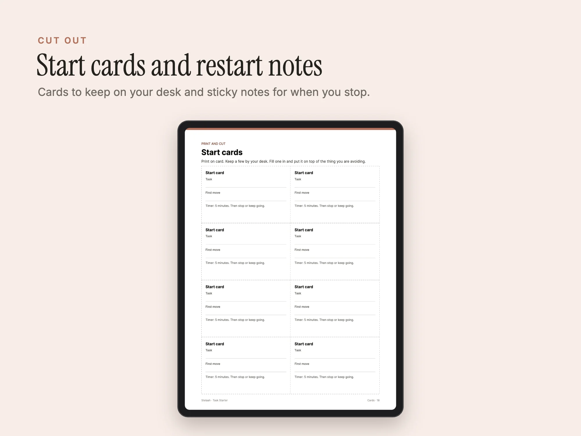 Stelaah Task Starter: Cut out