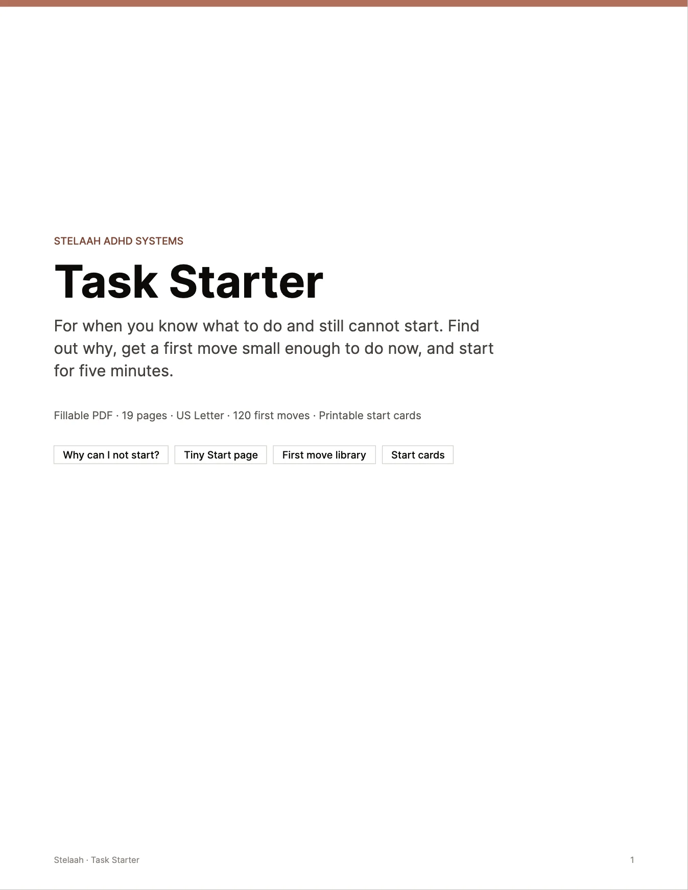 Cover of the Stelaah Task Starter