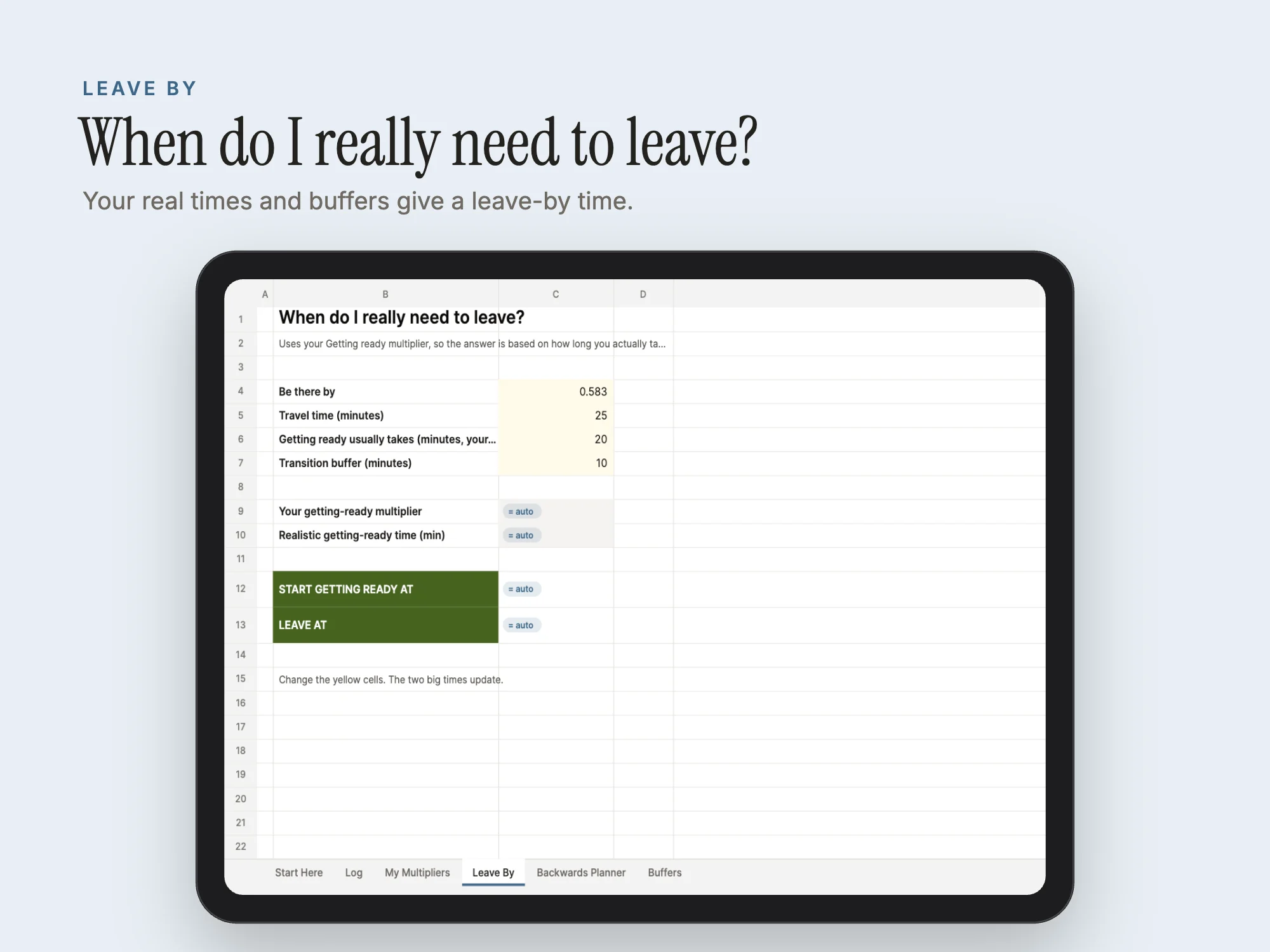 Stelaah ADHD Time Reality System: Leave By