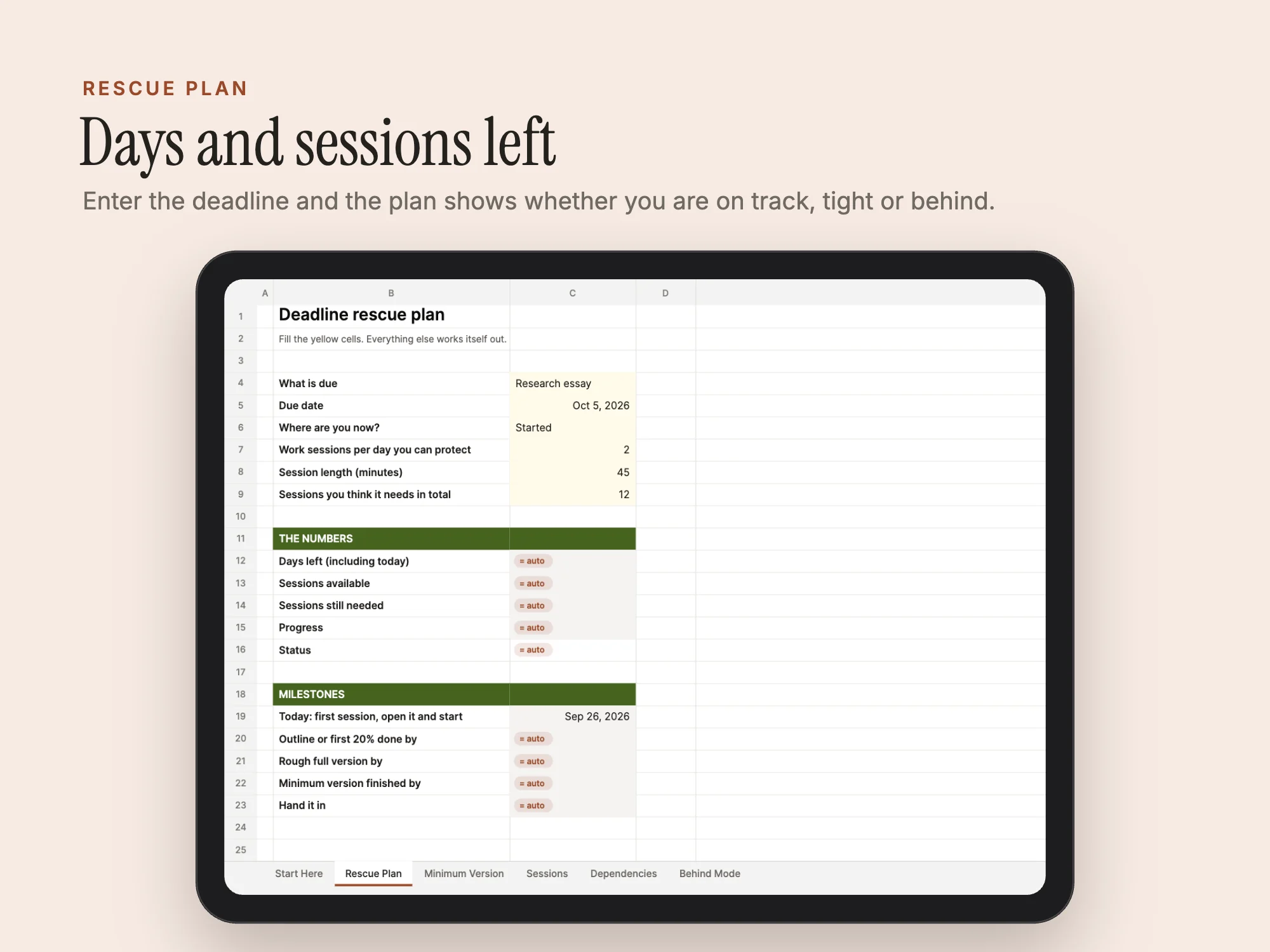 Stelaah Deadline Rescue System: Rescue Plan