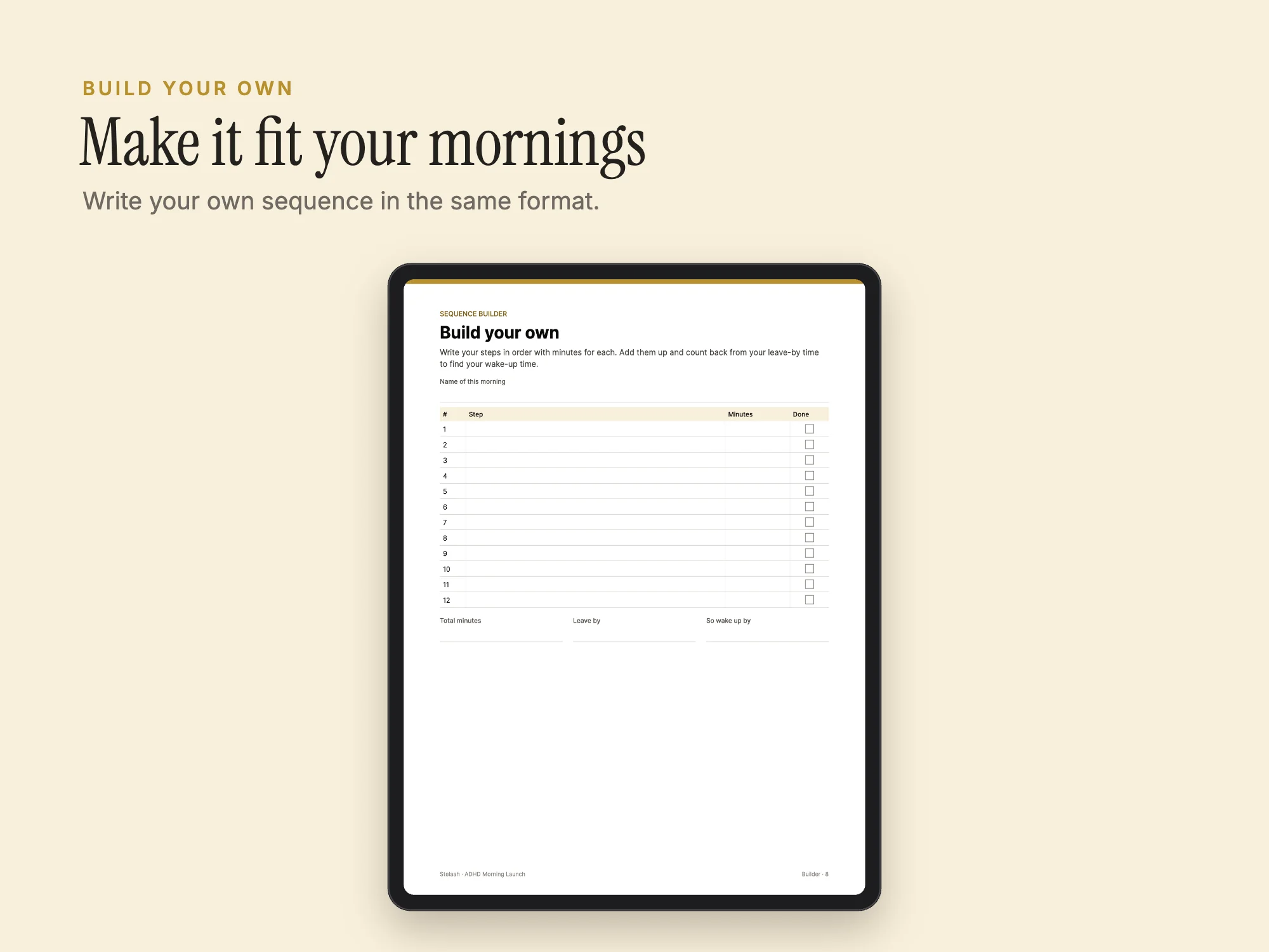 Stelaah ADHD Morning Launch: Build your own