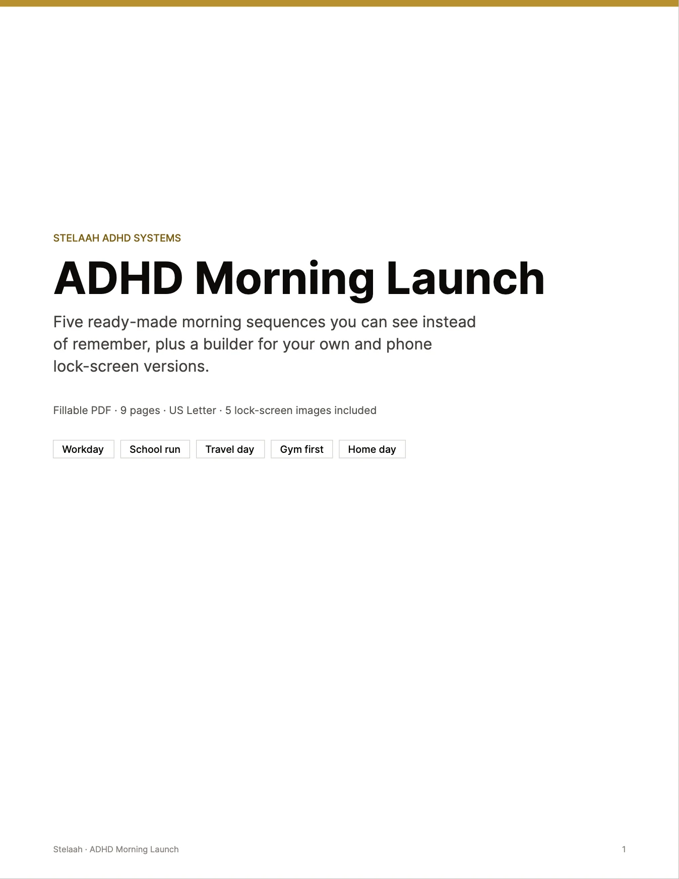 Cover of the Stelaah ADHD Morning Launch