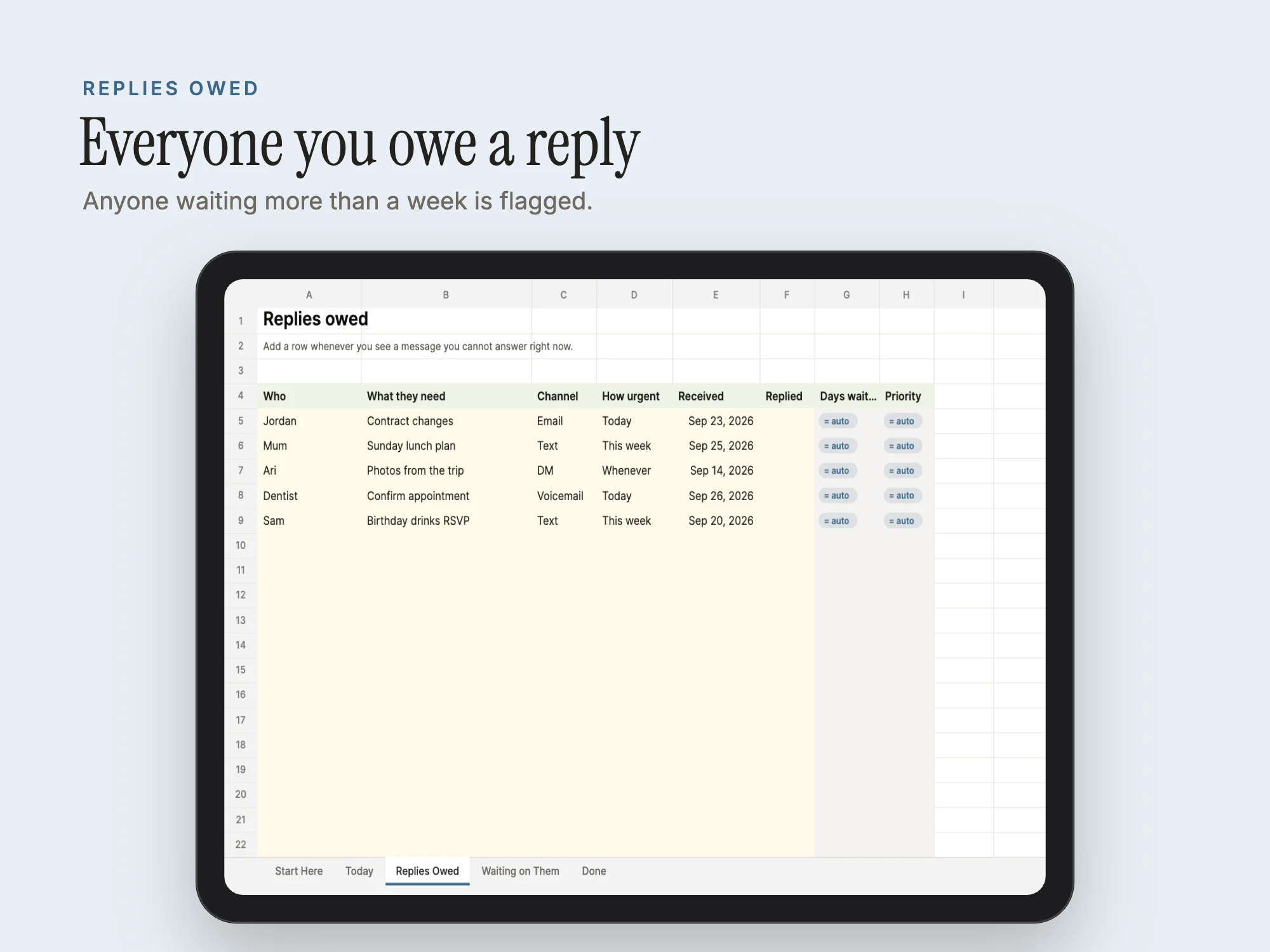 Stelaah Reply System: Replies Owed