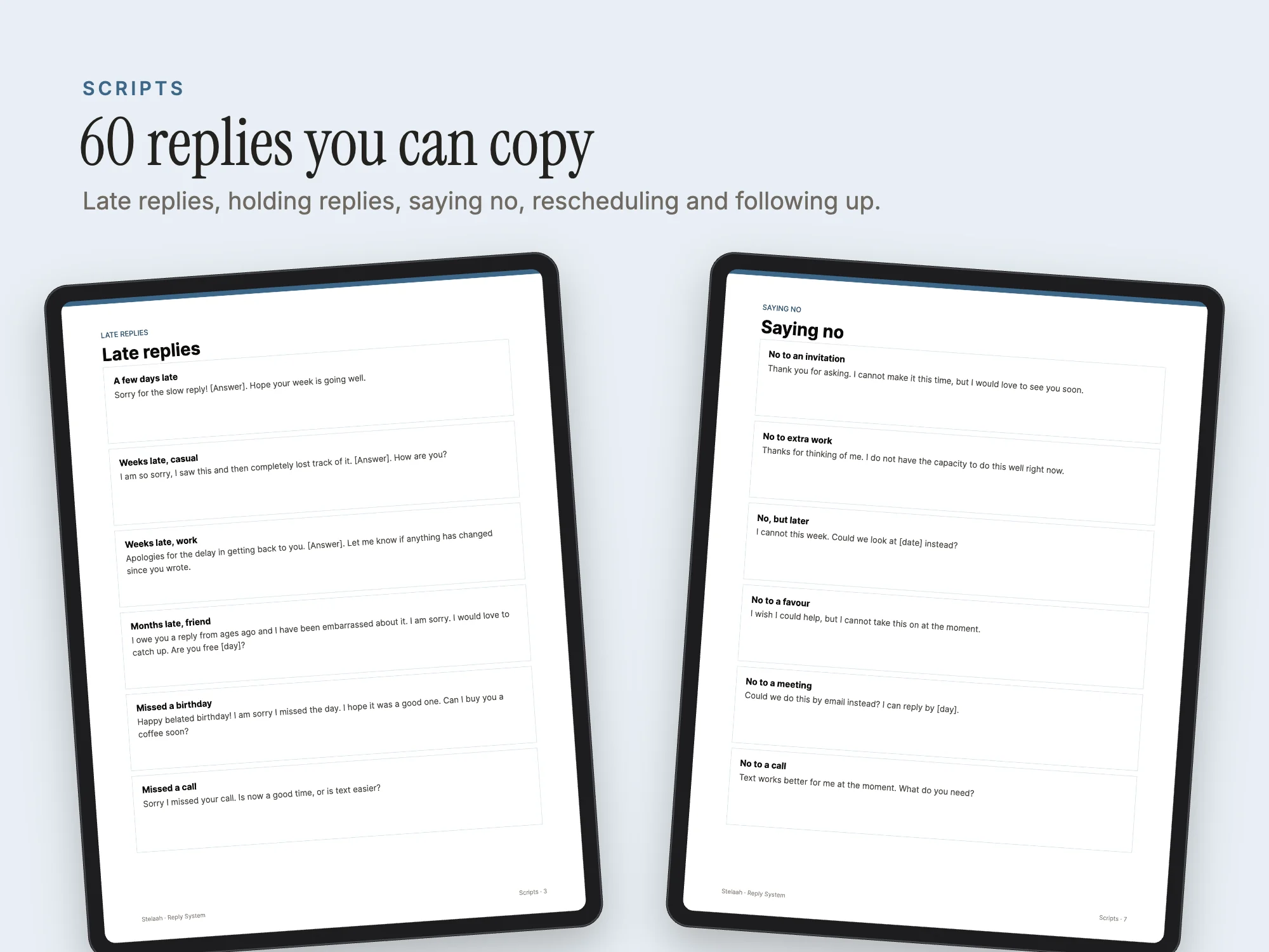 Stelaah Reply System: Scripts