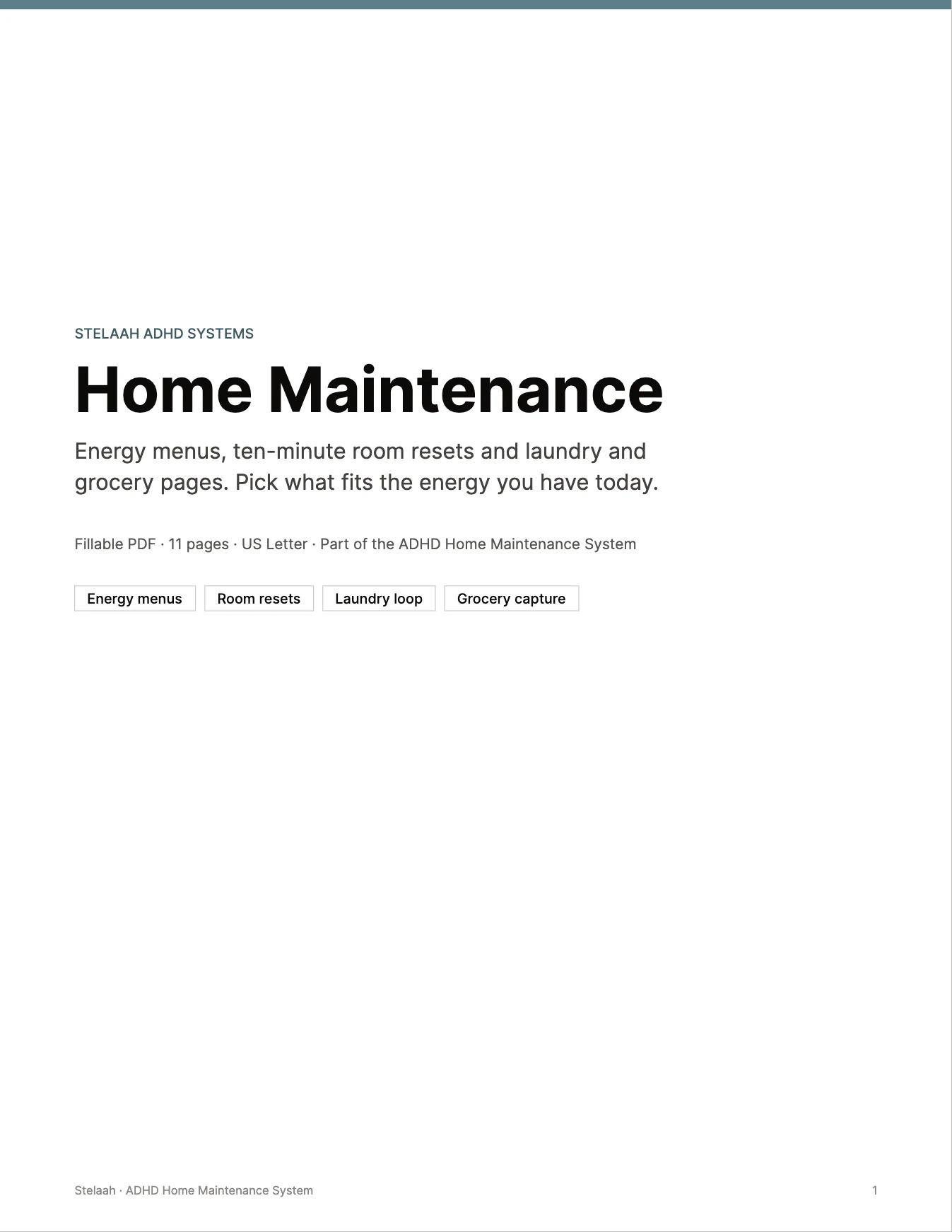 Cover of the Stelaah ADHD Home Maintenance System