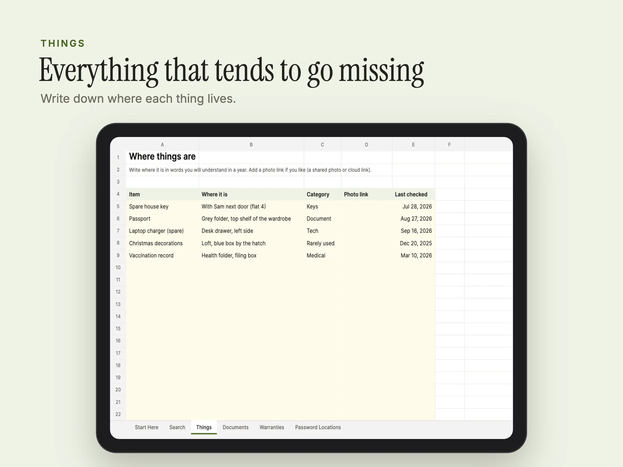 Stelaah Lost and Found Memory System: Things