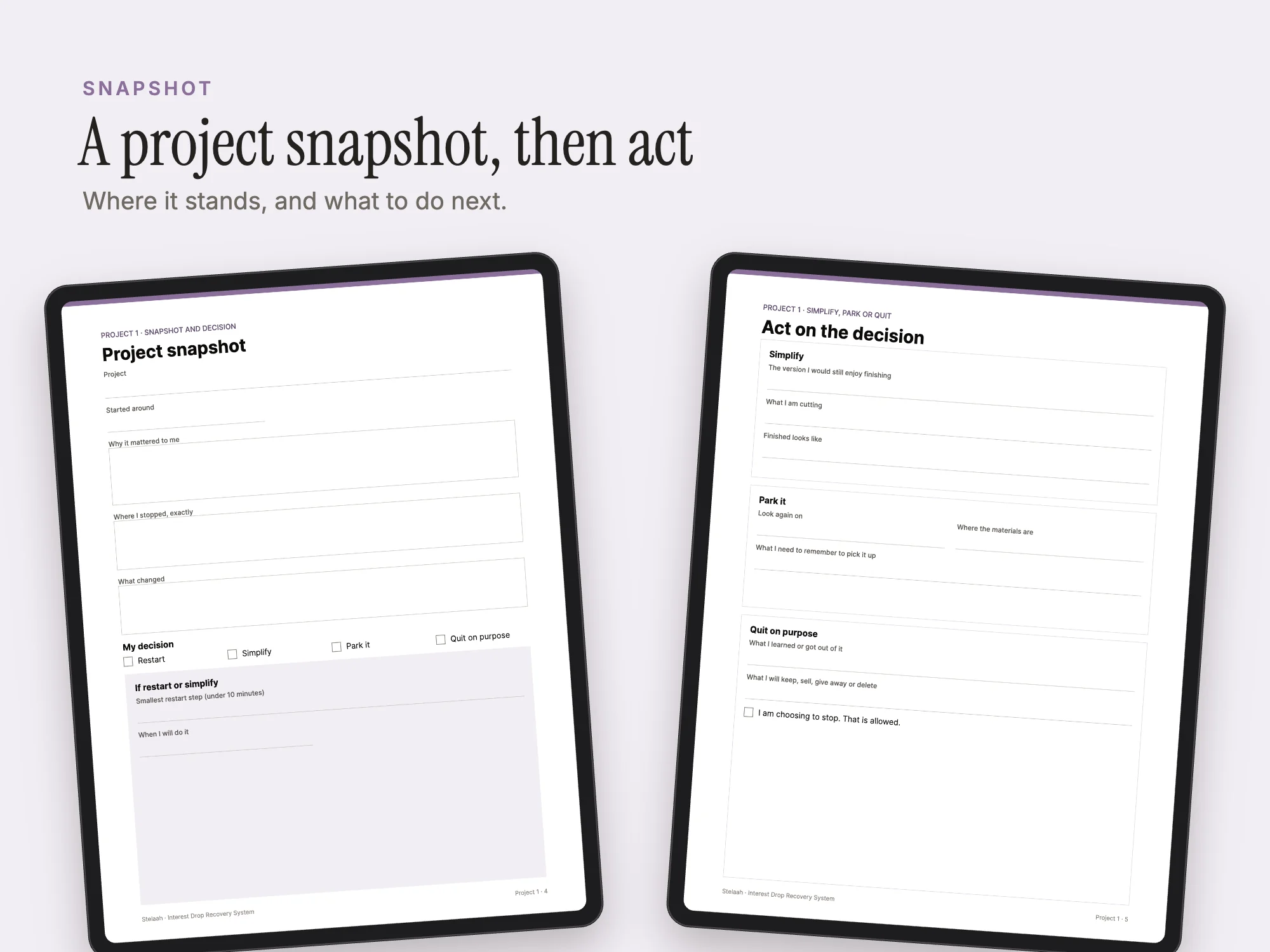 Stelaah Interest Drop Recovery System: Snapshot