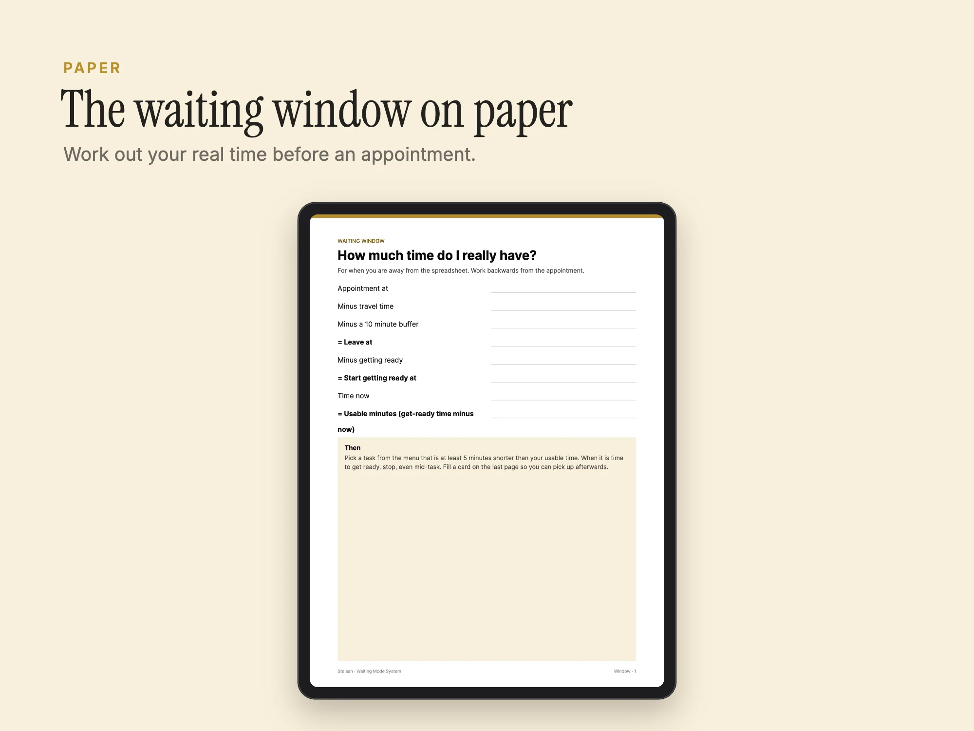 Stelaah Waiting Mode System: Paper