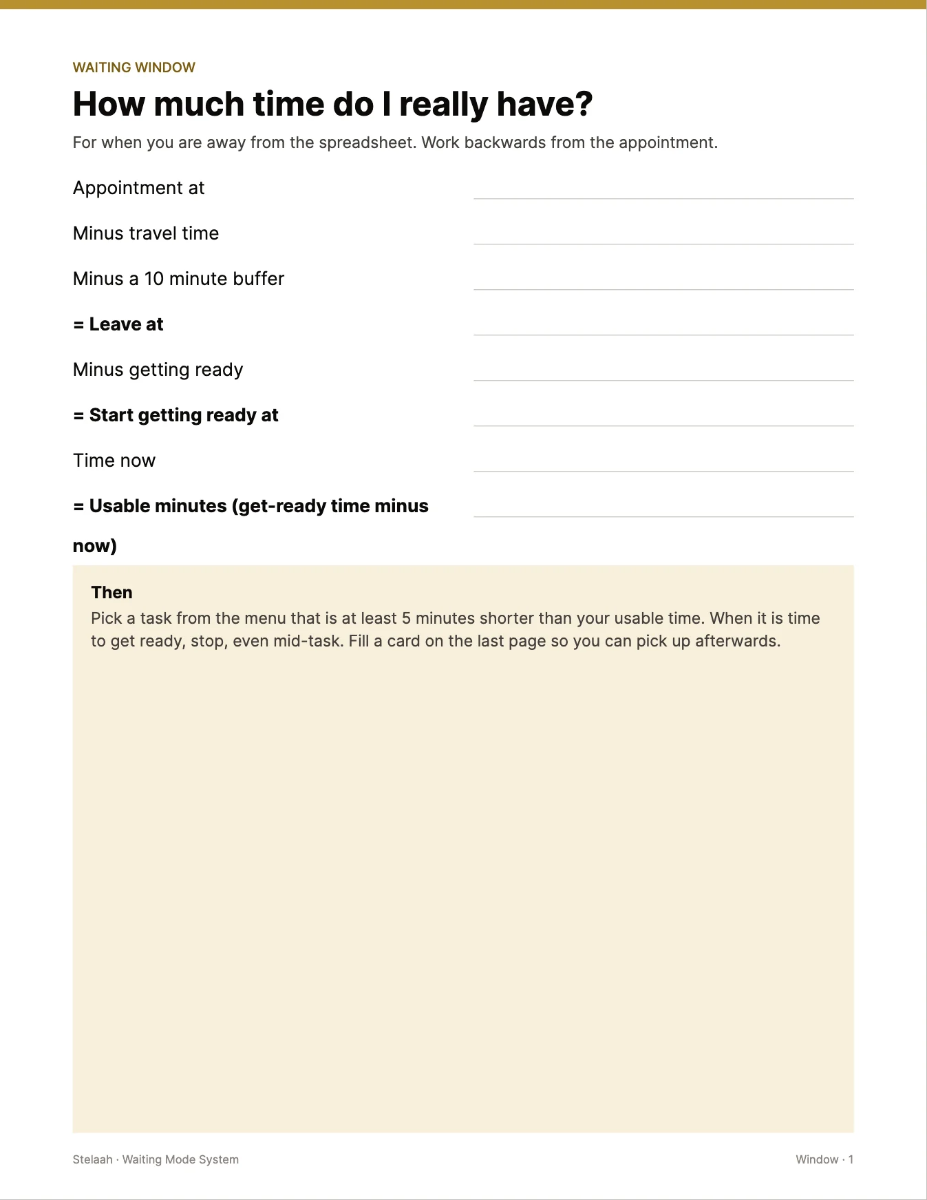 Cover of the Stelaah Waiting Mode System