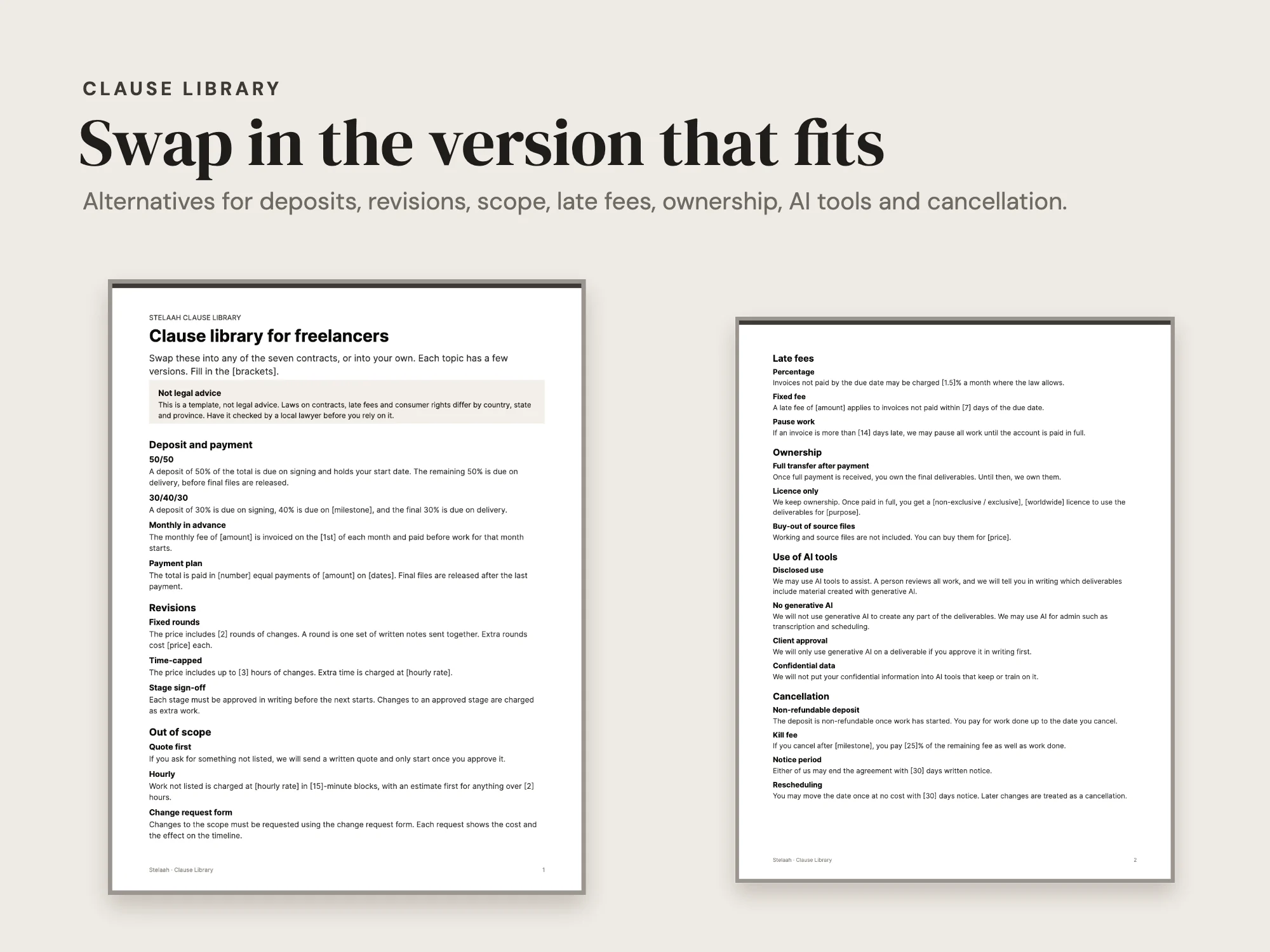 Creative Contract Bundle: Clause library