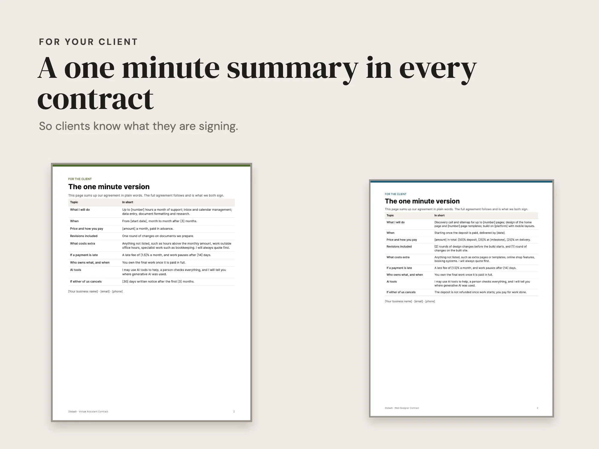 Creative Contract Bundle: For your client