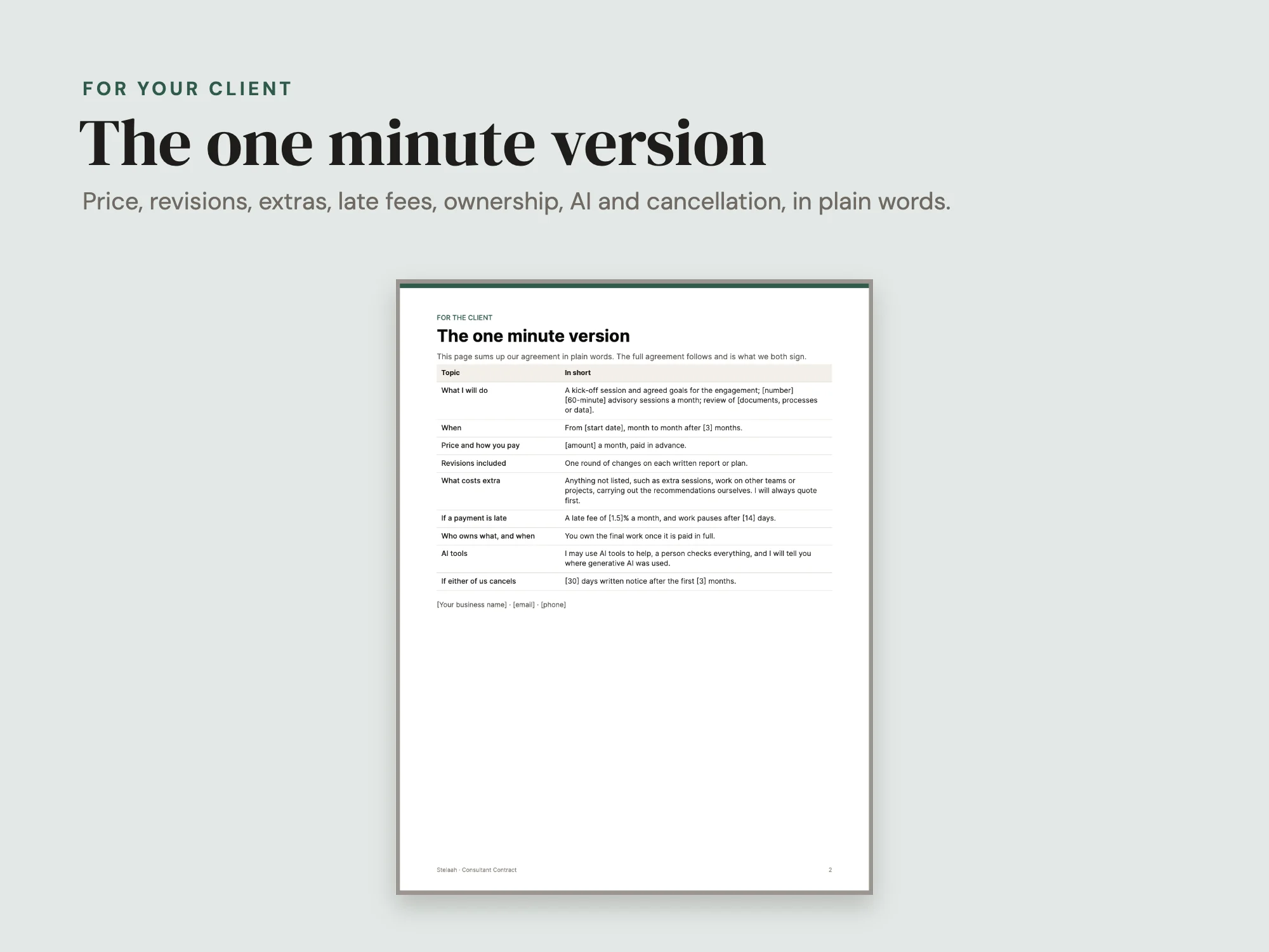 Consultant Contract: For your client