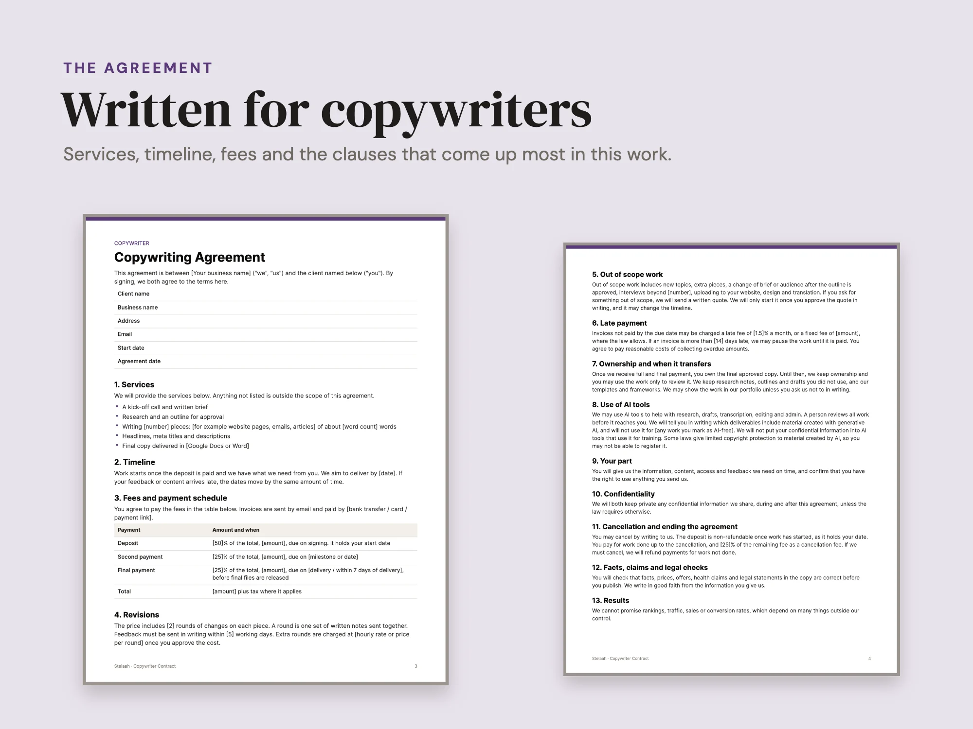 Copywriter Contract: The agreement
