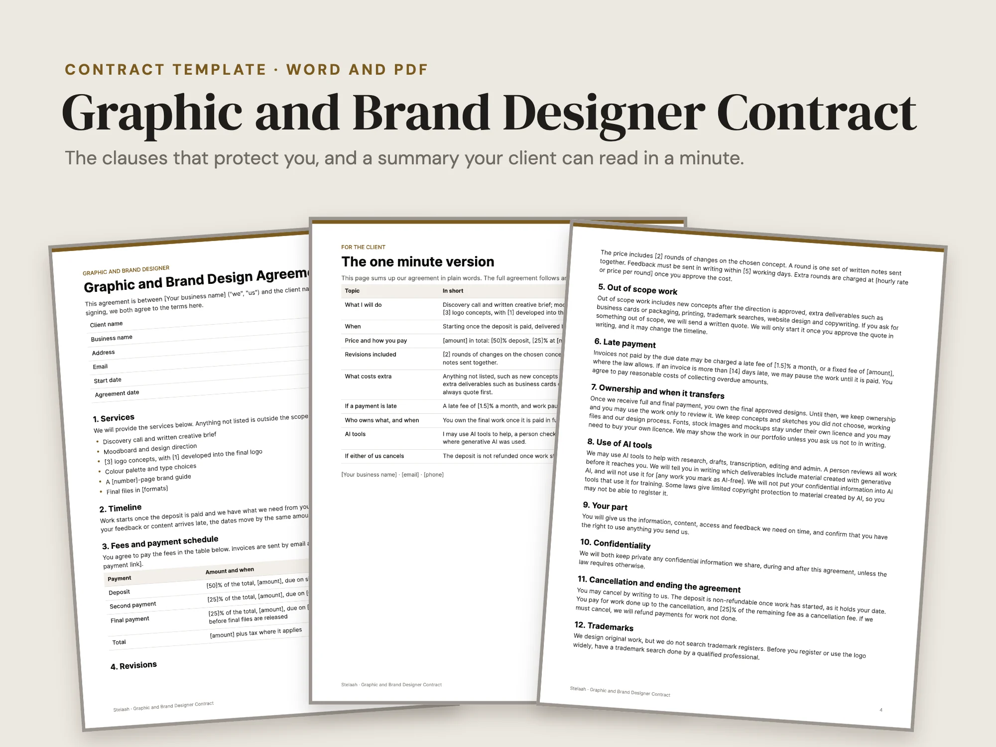 Cover of the Graphic and Brand Designer Contract