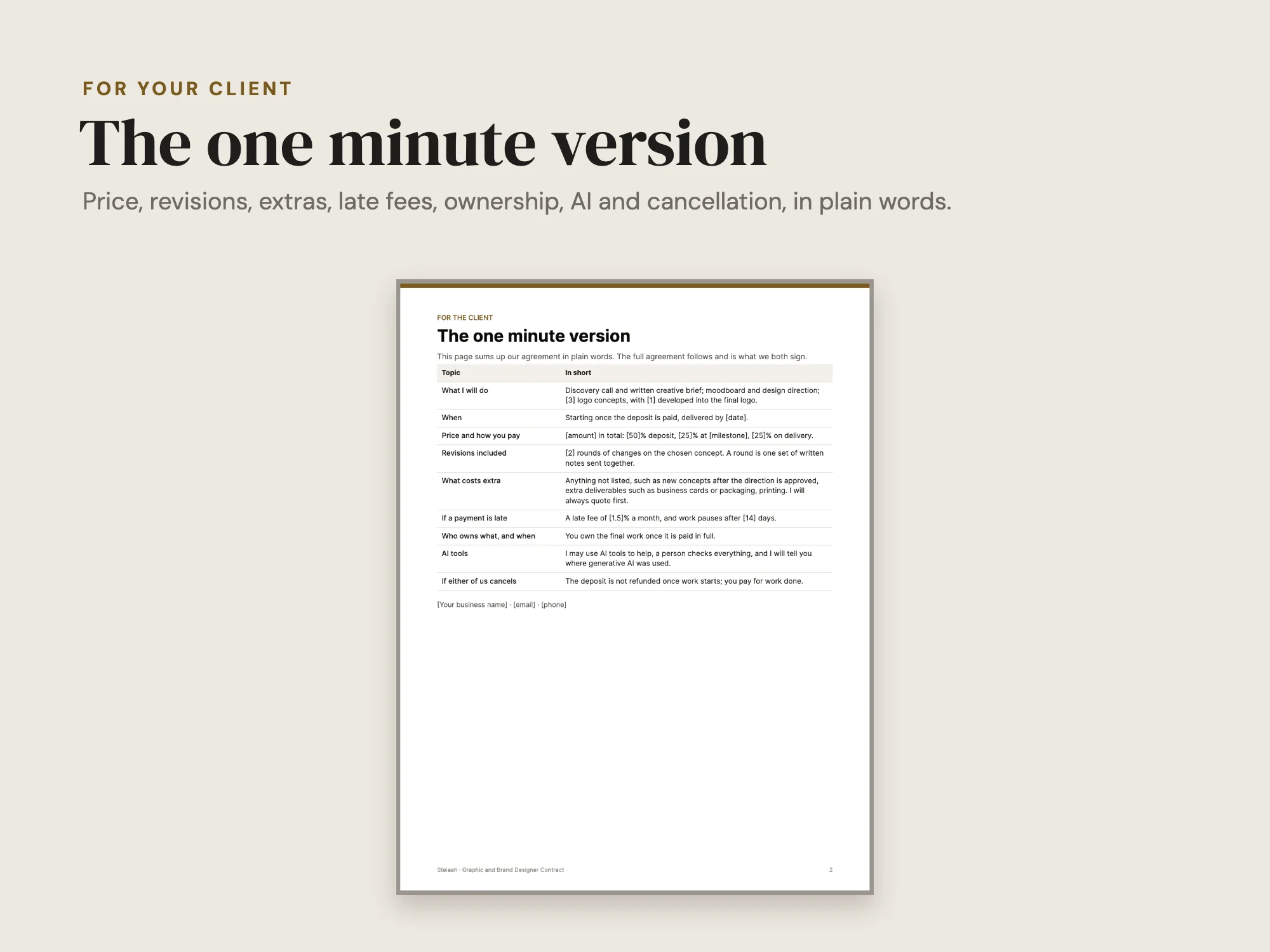 Graphic and Brand Designer Contract: For your client