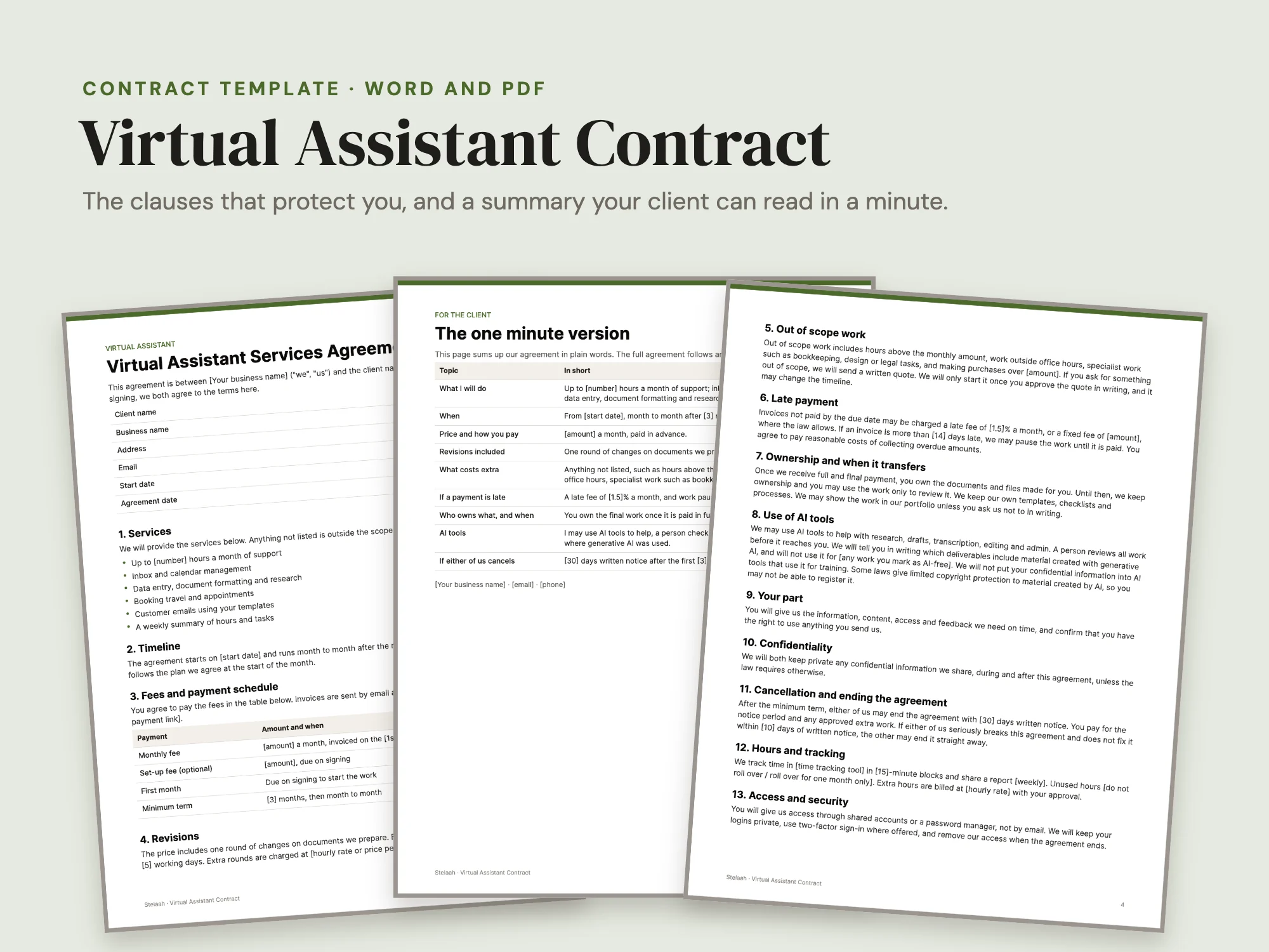 Cover of the Virtual Assistant Contract