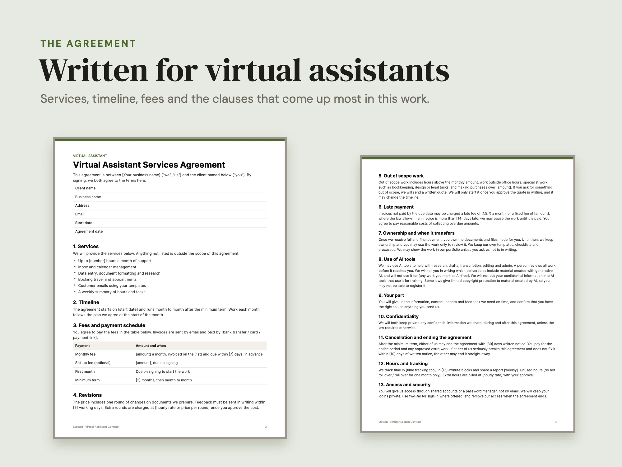 Virtual Assistant Contract: The agreement