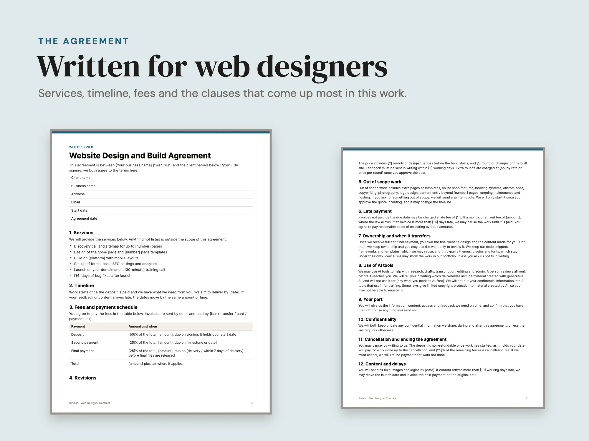 Web Designer Contract: The agreement