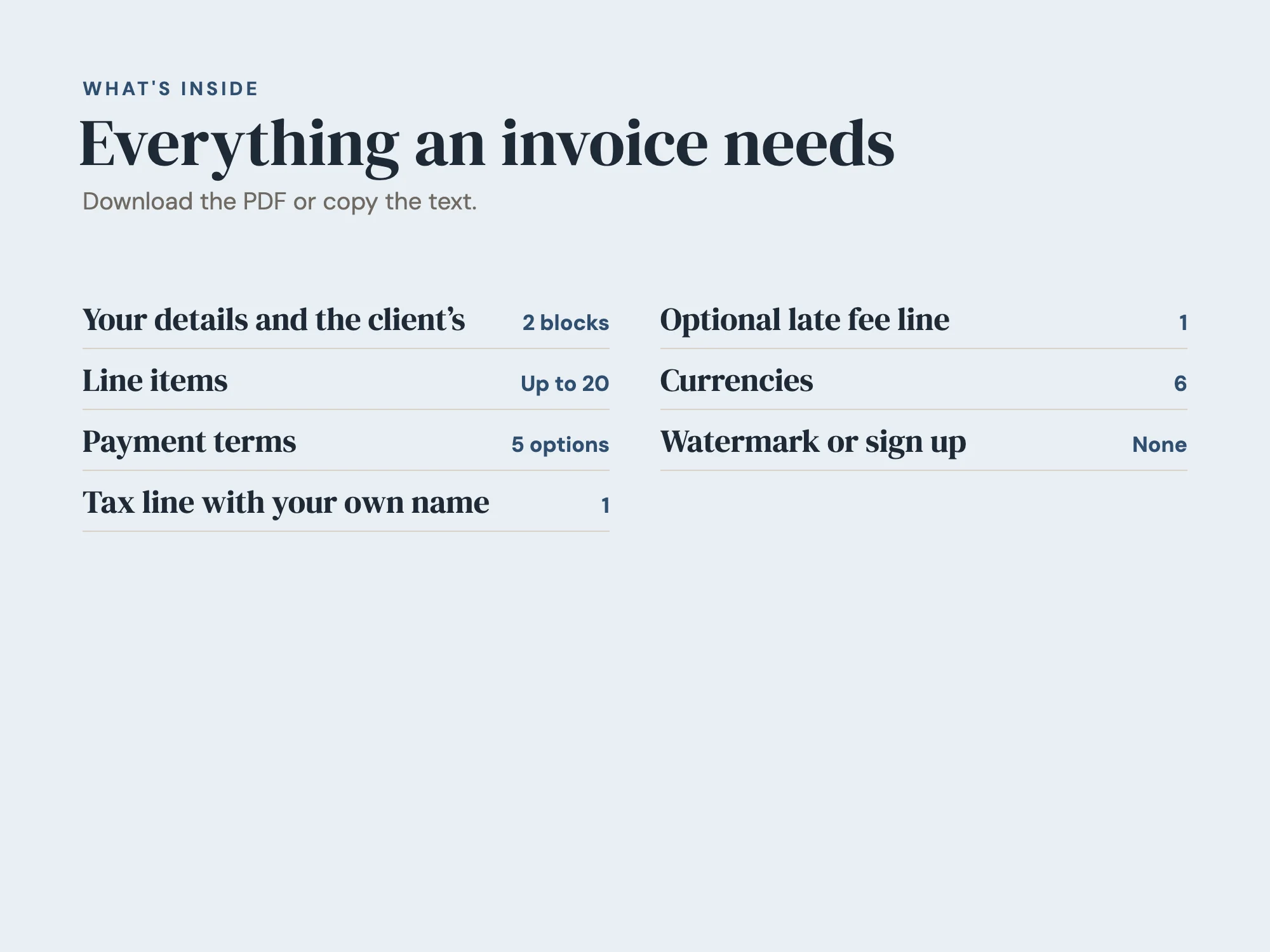 Free Invoice Generator: What's inside