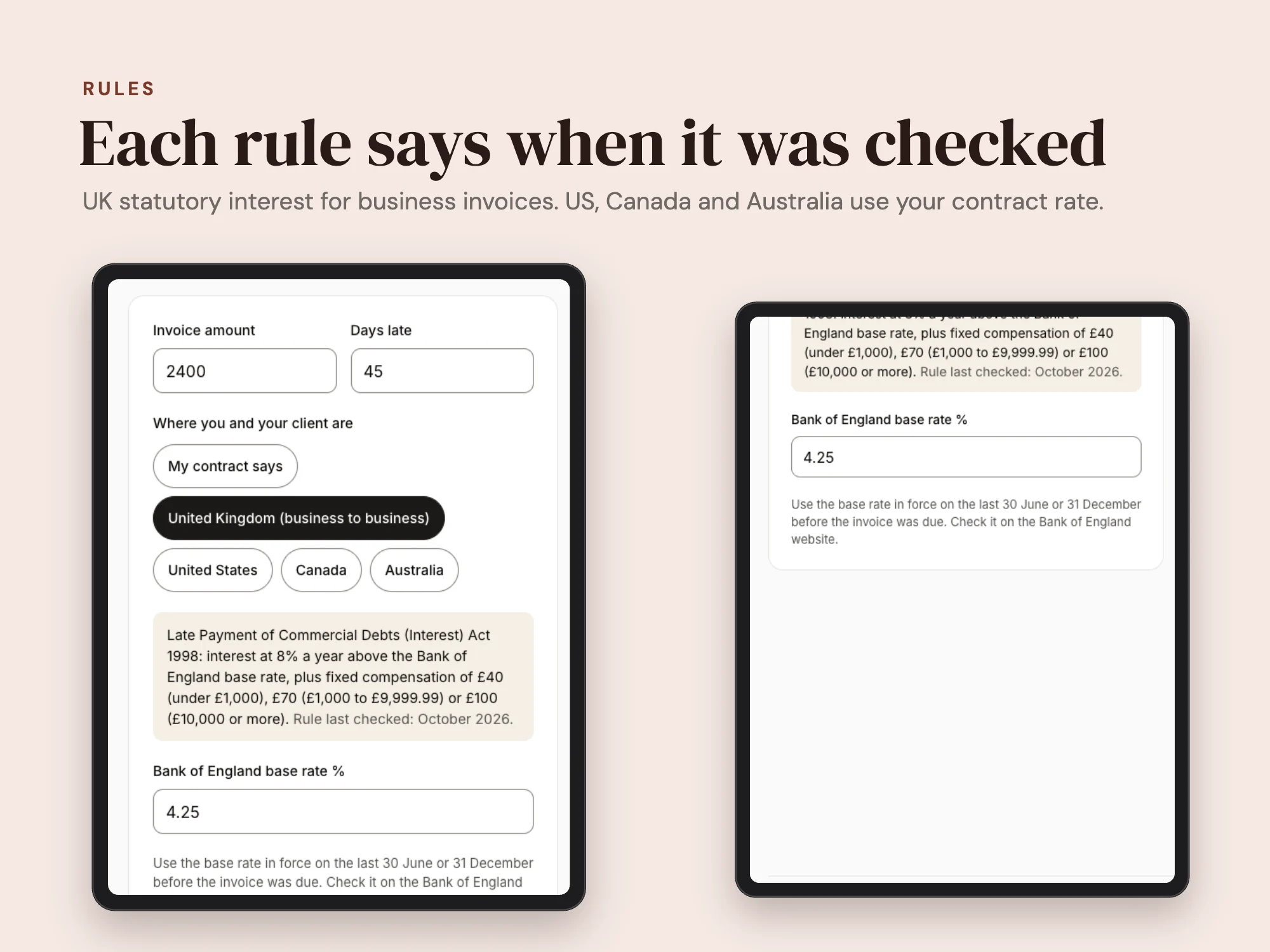 Late Fee Calculator: Rules