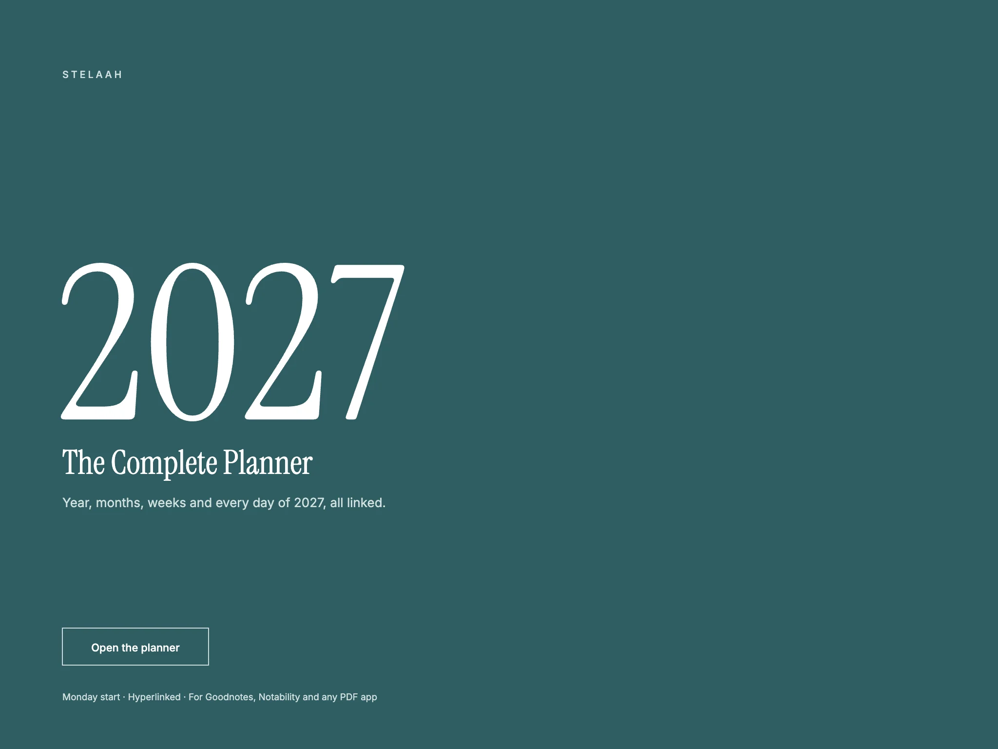 Cover of the Stelaah 2027 Complete Planner