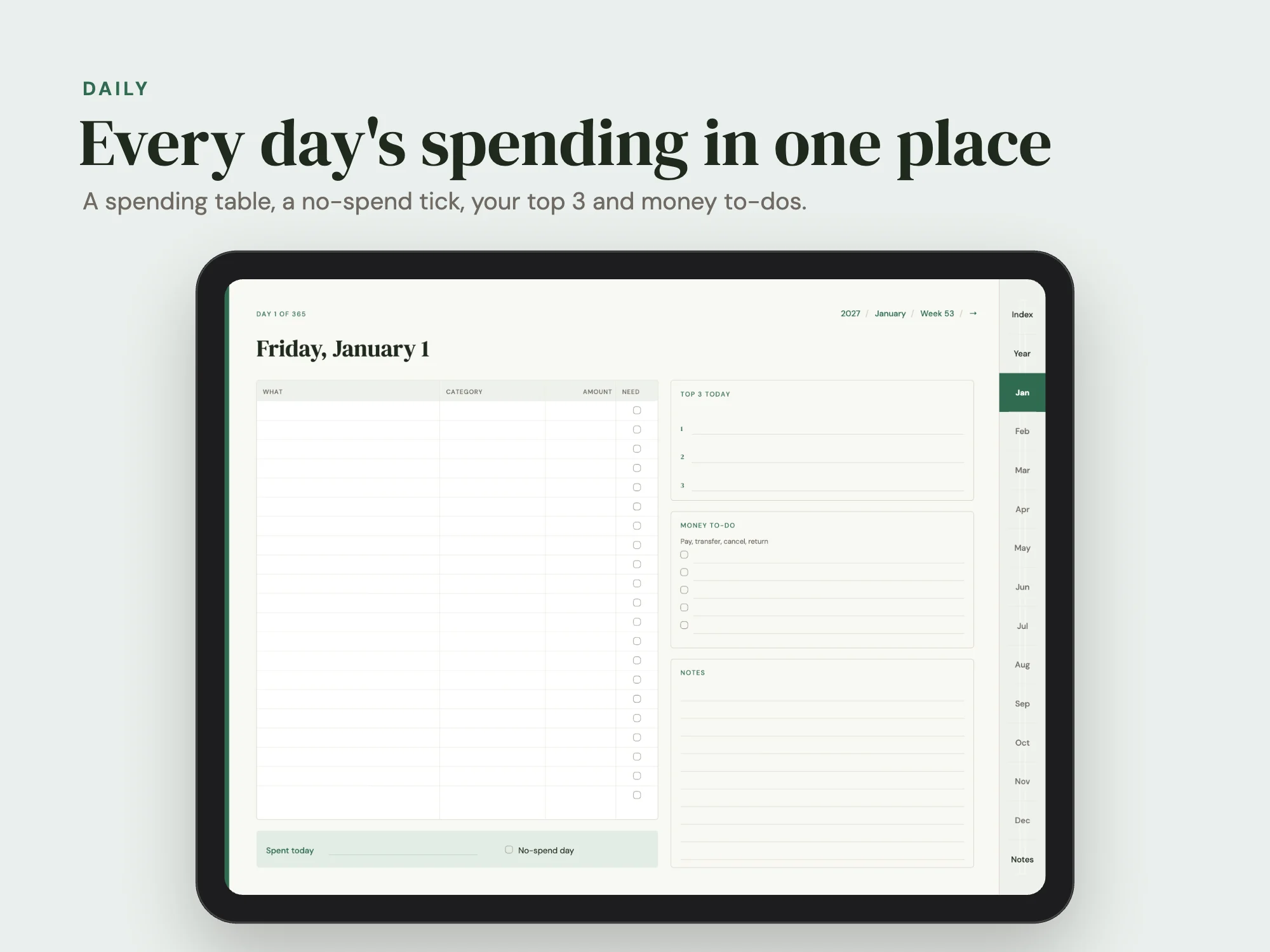 Free 2027 Digital Budget Planner: Daily
