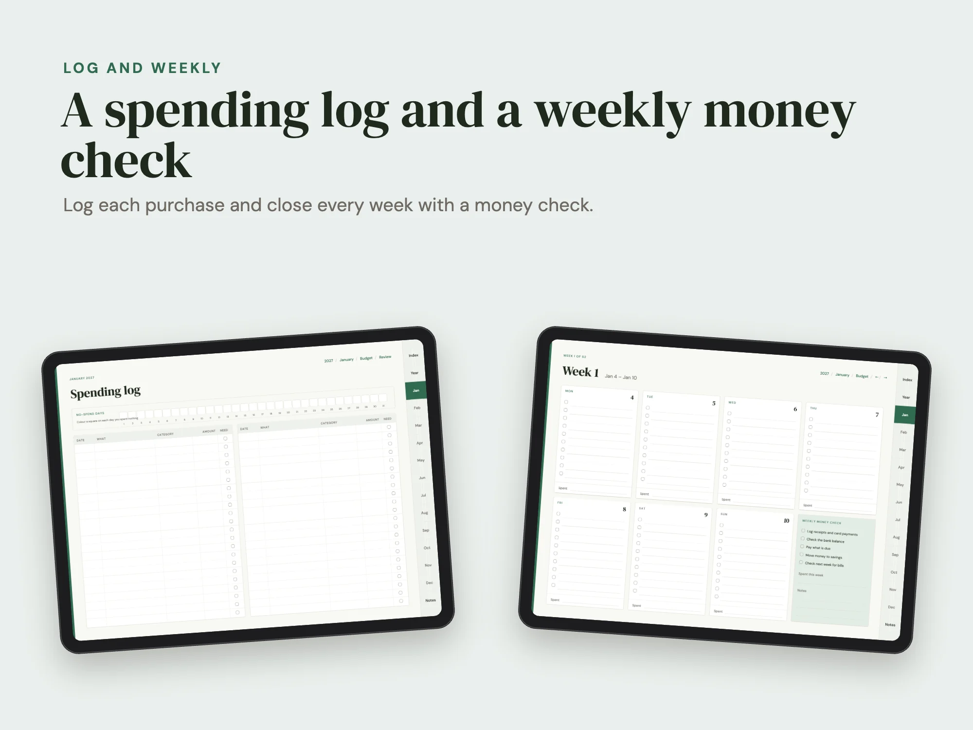 Free 2027 Digital Budget Planner: Log and weekly
