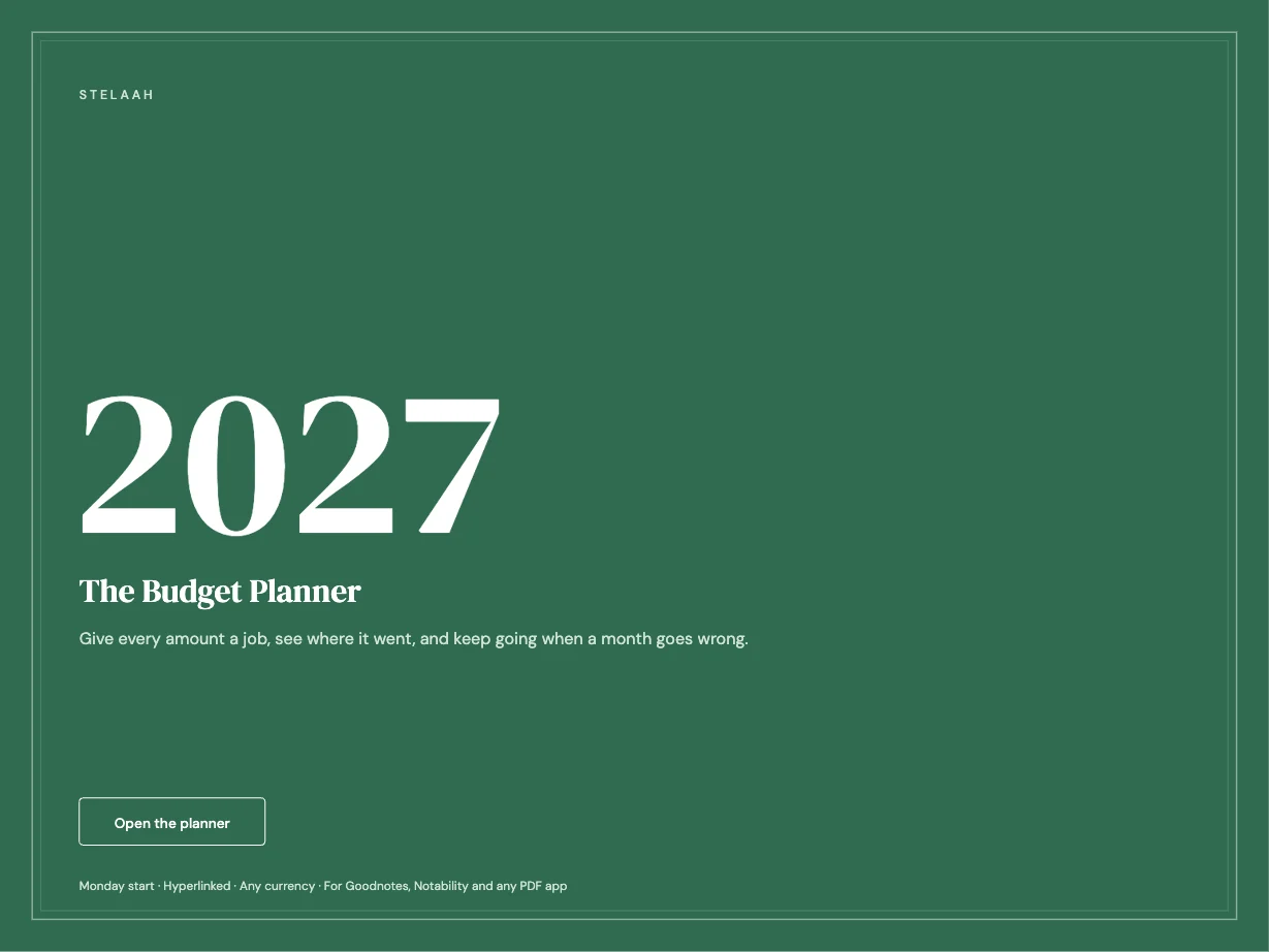 Cover of the Free 2027 Digital Budget Planner