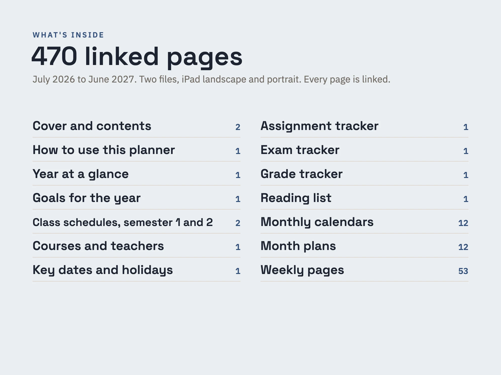 Free 2026 to 2027 Student Academic Planner: What's inside