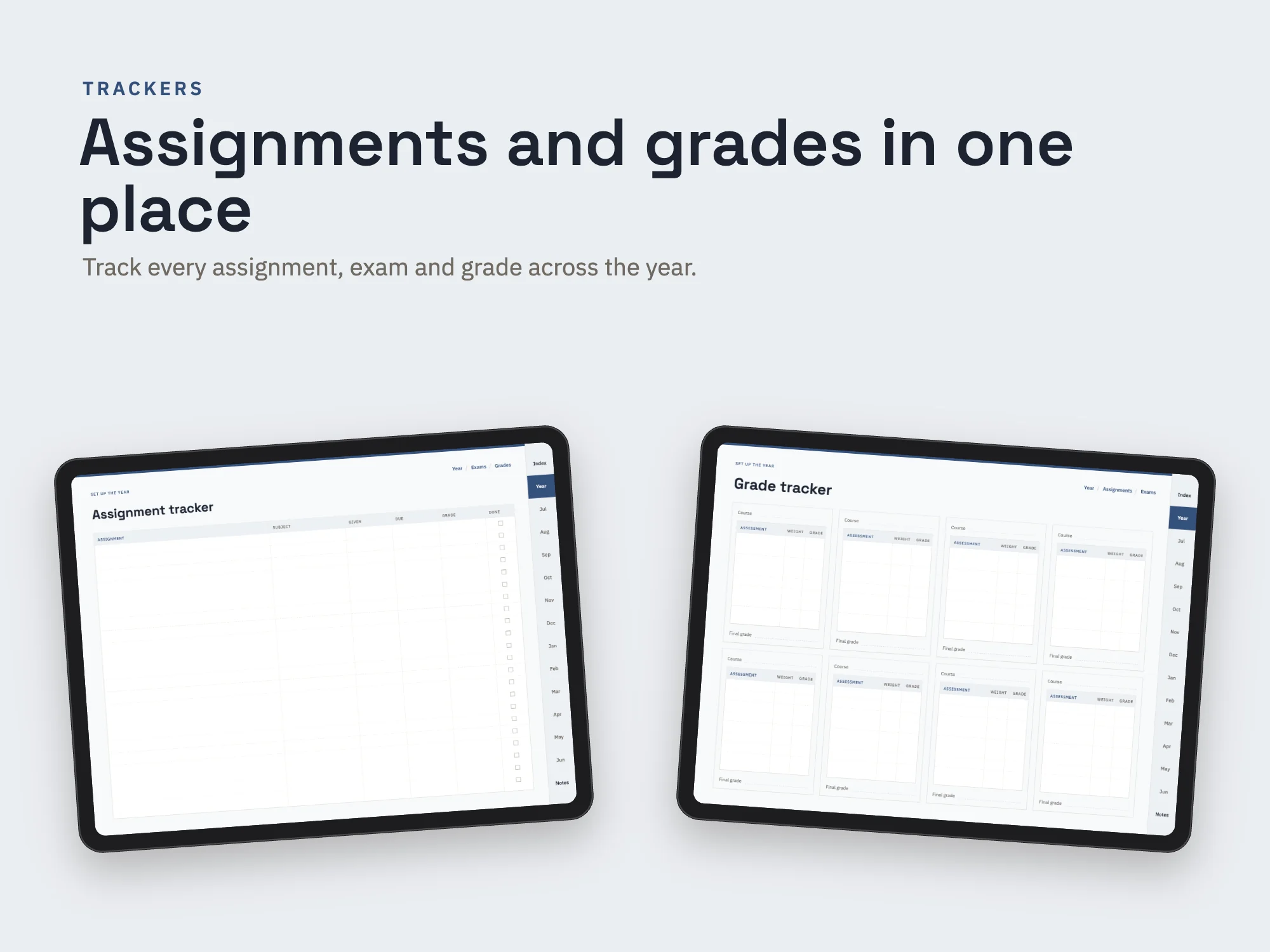 Free 2026 to 2027 Student Academic Planner: Trackers
