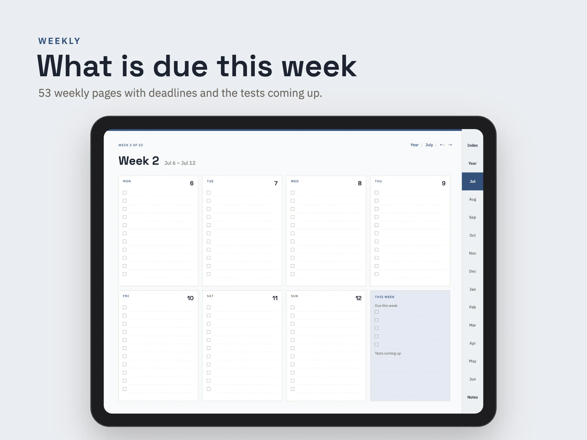 Free 2026 to 2027 Student Academic Planner: Weekly