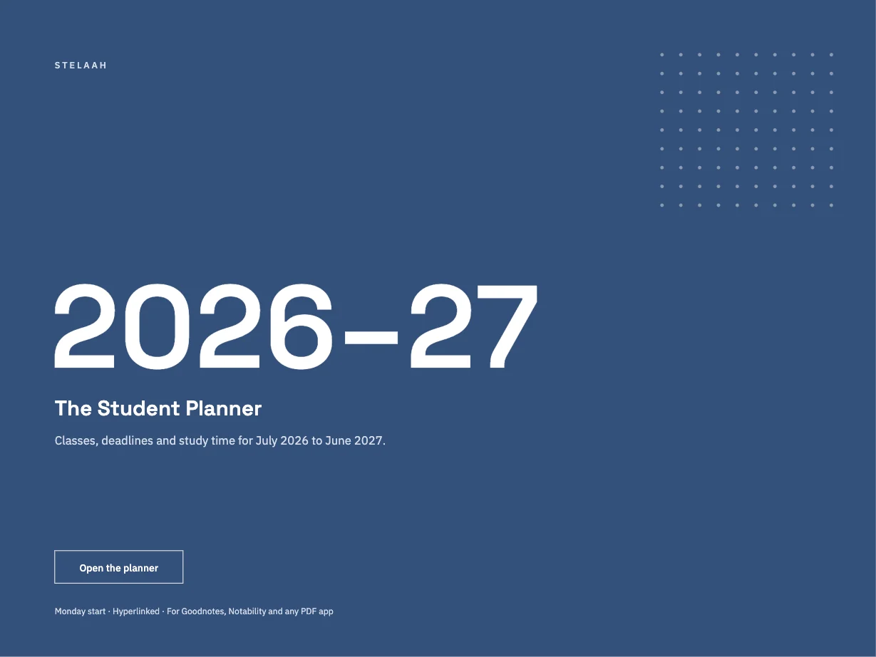 Cover of the Free 2026 to 2027 Student Academic Planner