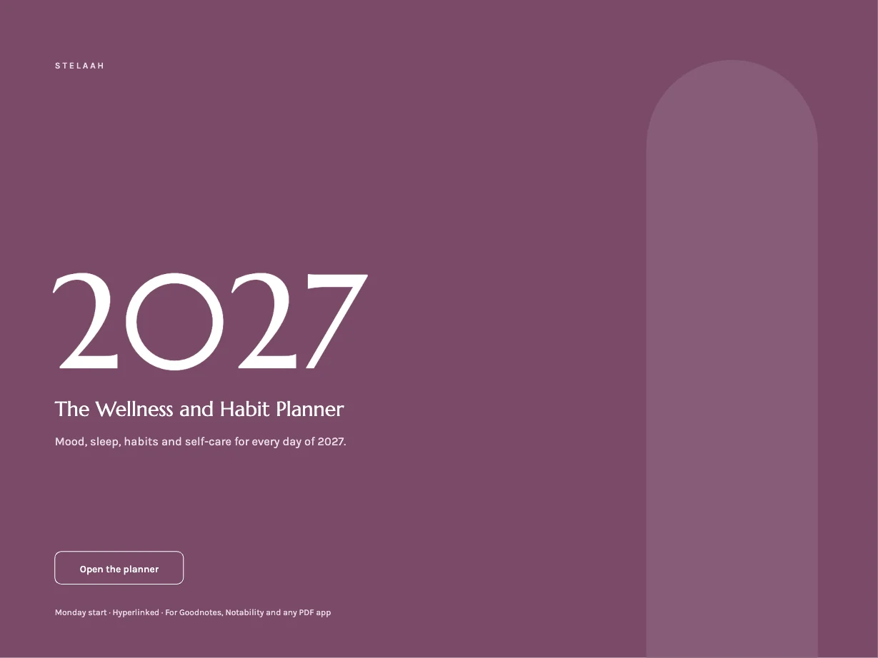 Cover of the Free 2027 Wellness and Habit Planner
