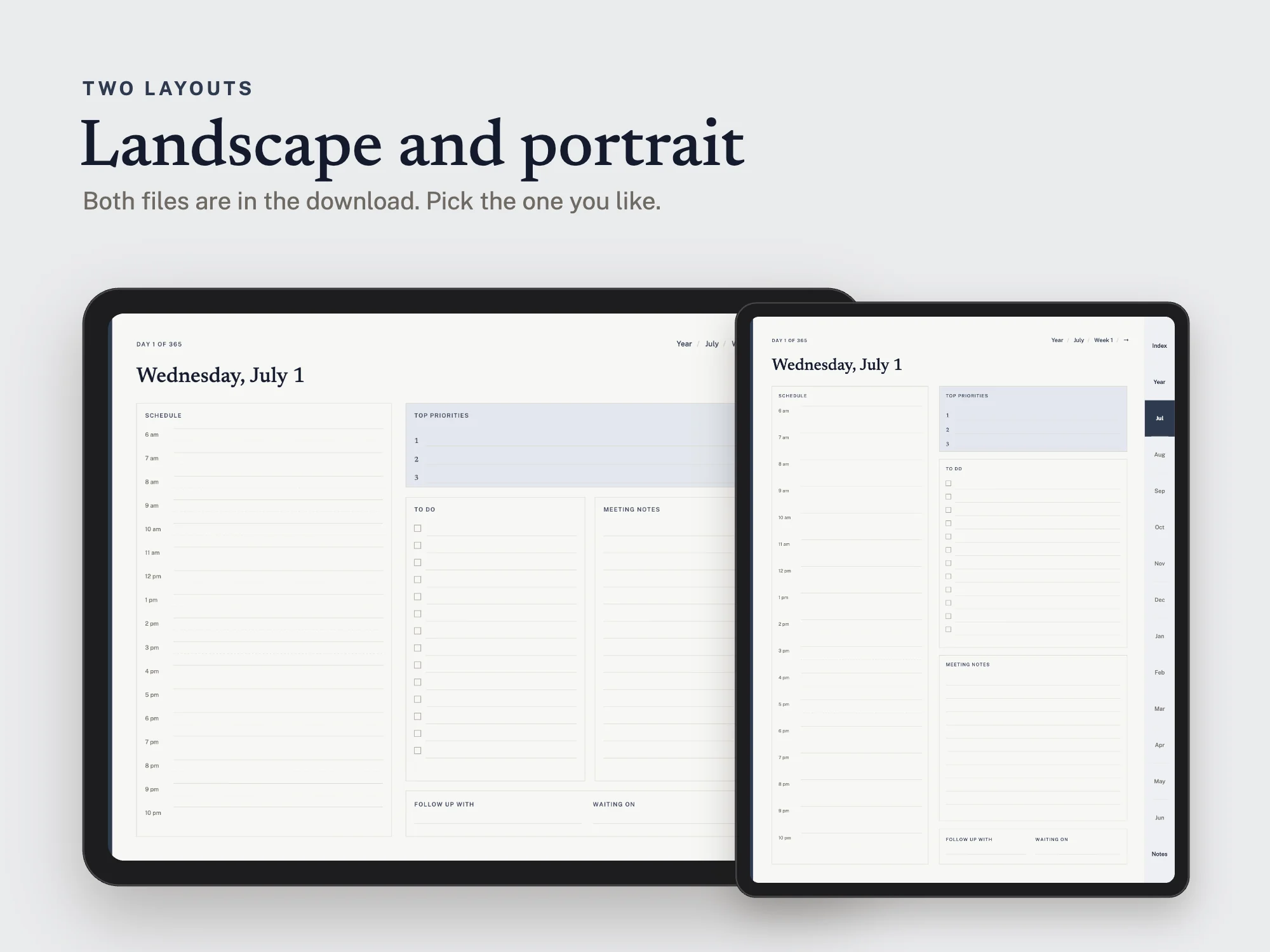 Free 2026 to 2027 Executive Business Digital Planner: Two layouts