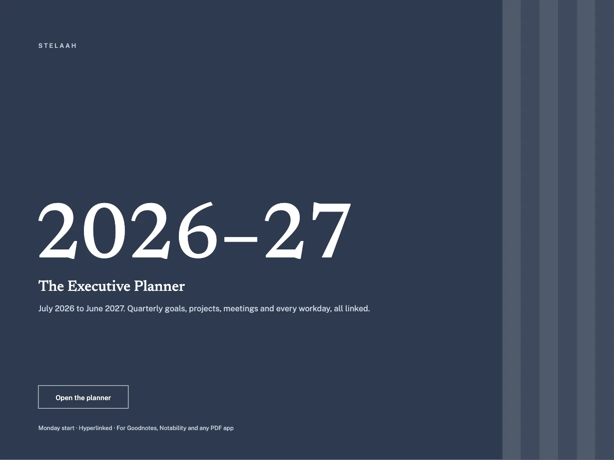 Cover of the Free 2026 to 2027 Executive Business Digital Planner