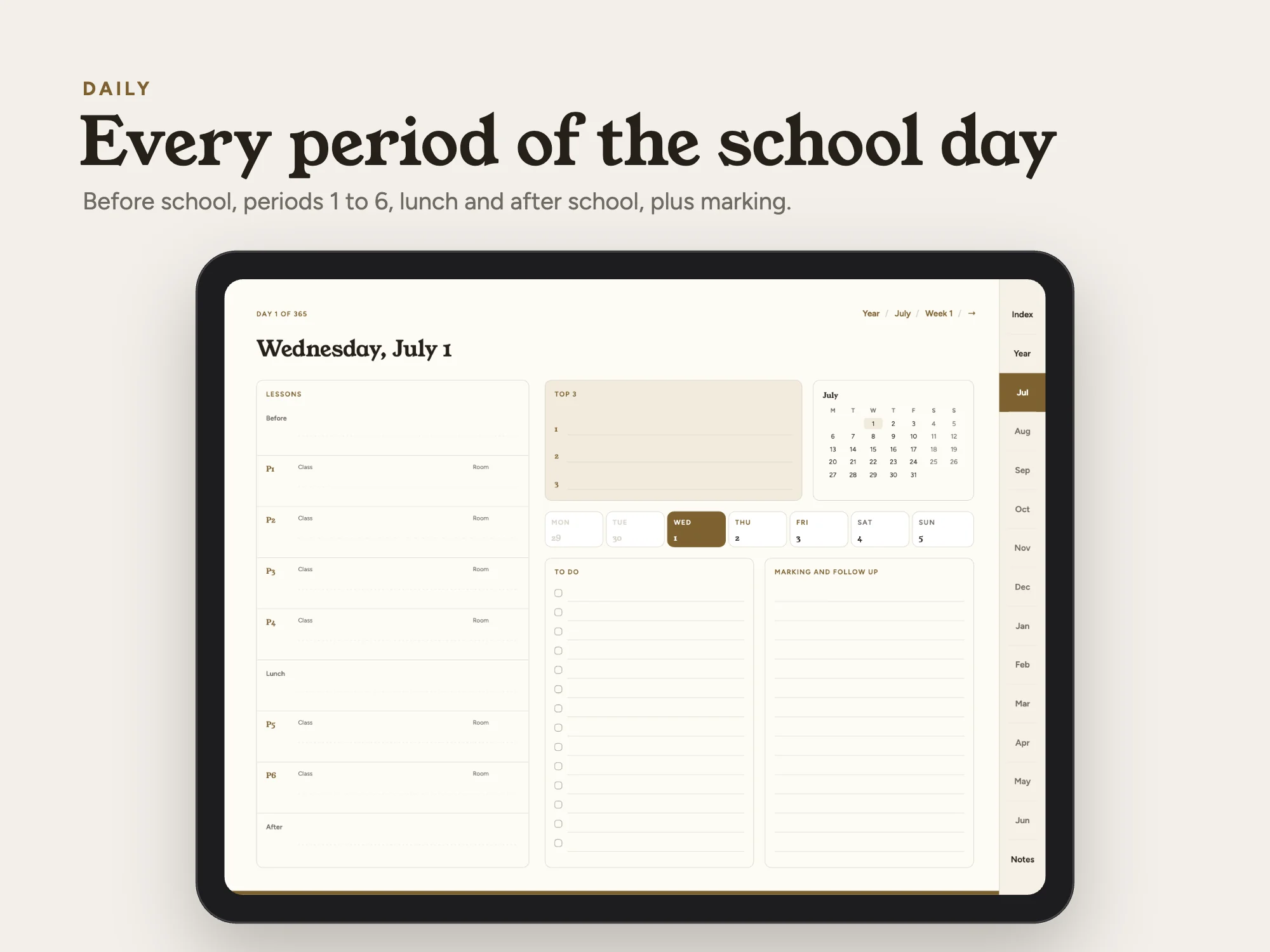 Free 2026 to 2027 Midyear Teacher Digital Planner: Daily