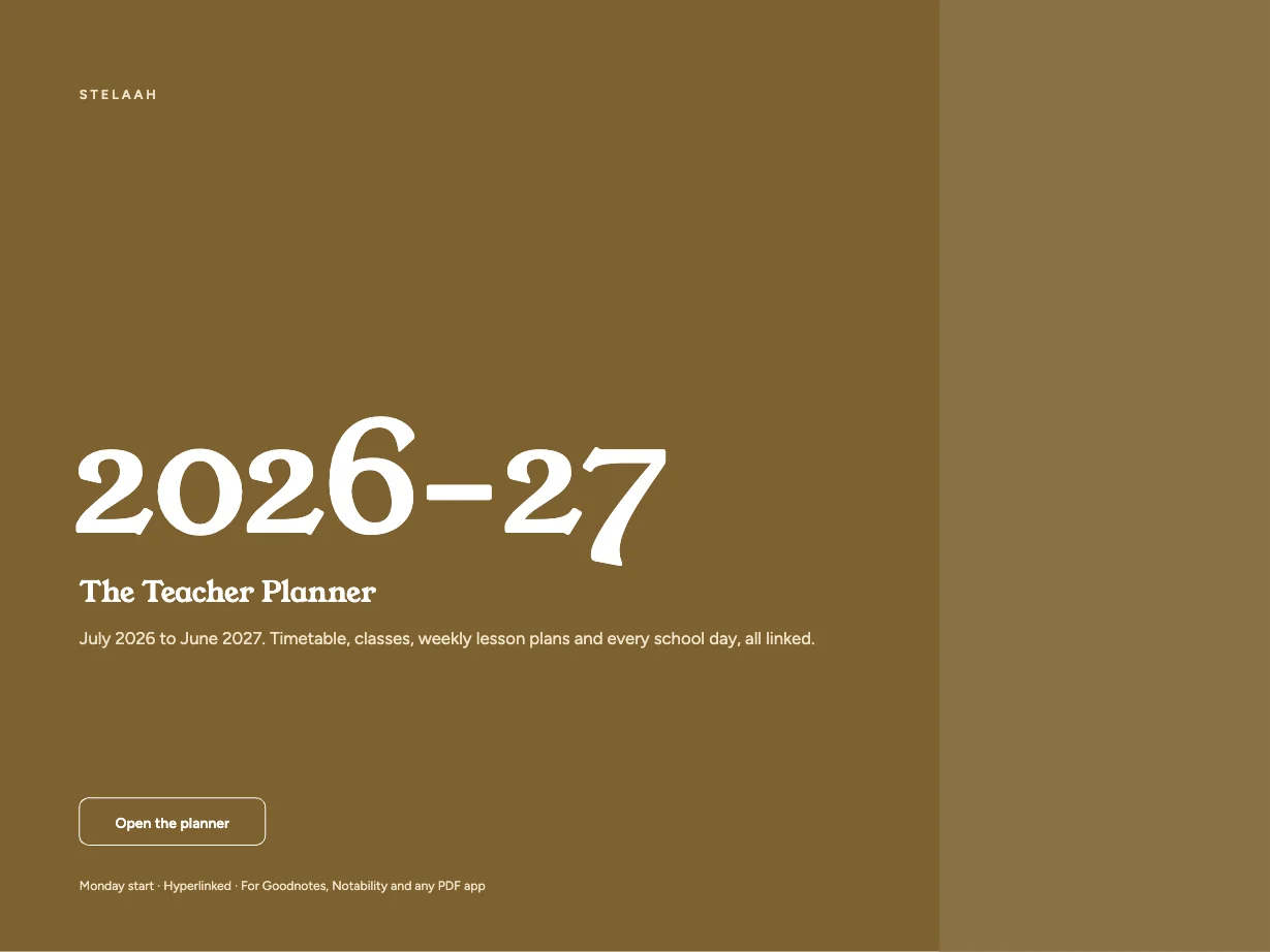 Cover of the Free 2026 to 2027 Midyear Teacher Digital Planner