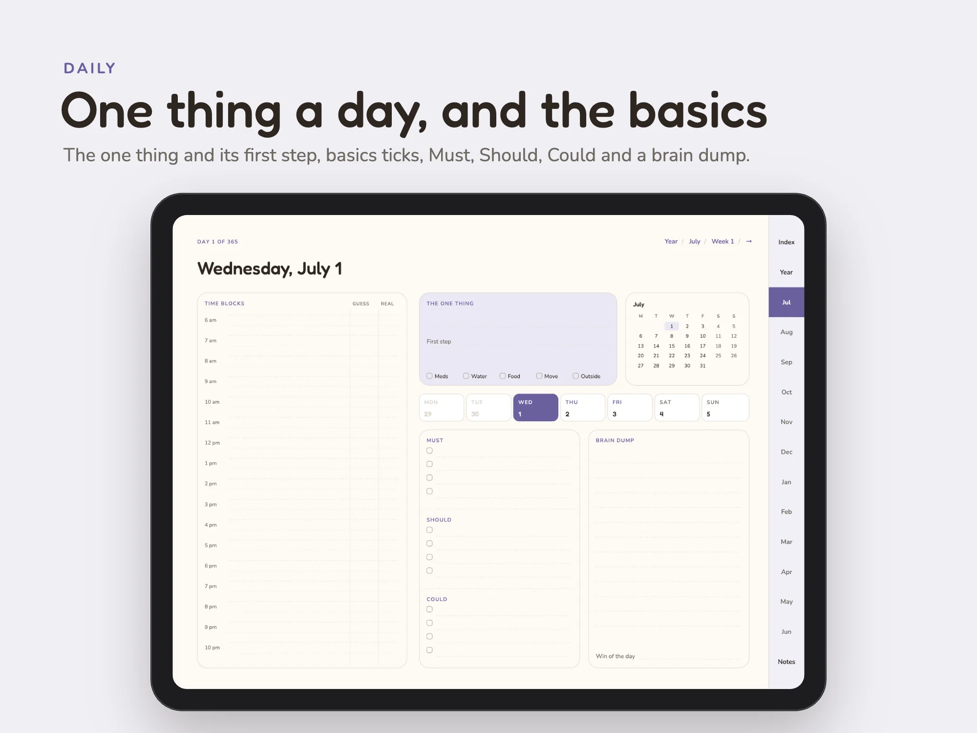 Free 2026 to 2027 Midyear ADHD Digital Planner: Daily