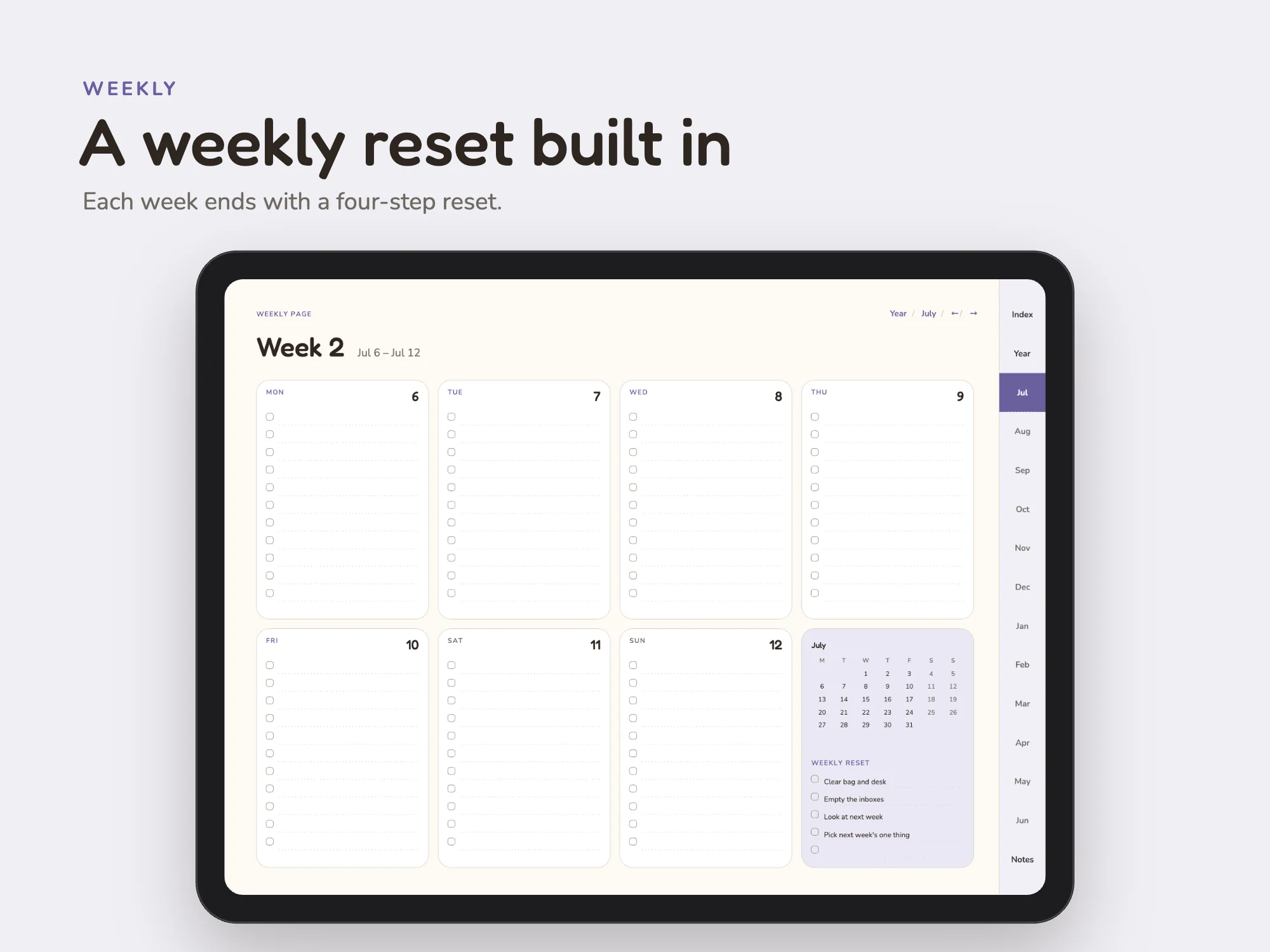Free 2026 to 2027 Midyear ADHD Digital Planner: Weekly