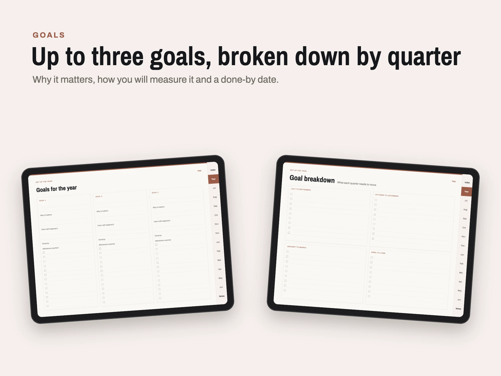 Free 2026 to 2027 Midyear Goal and Habit Digital Planner: Goals