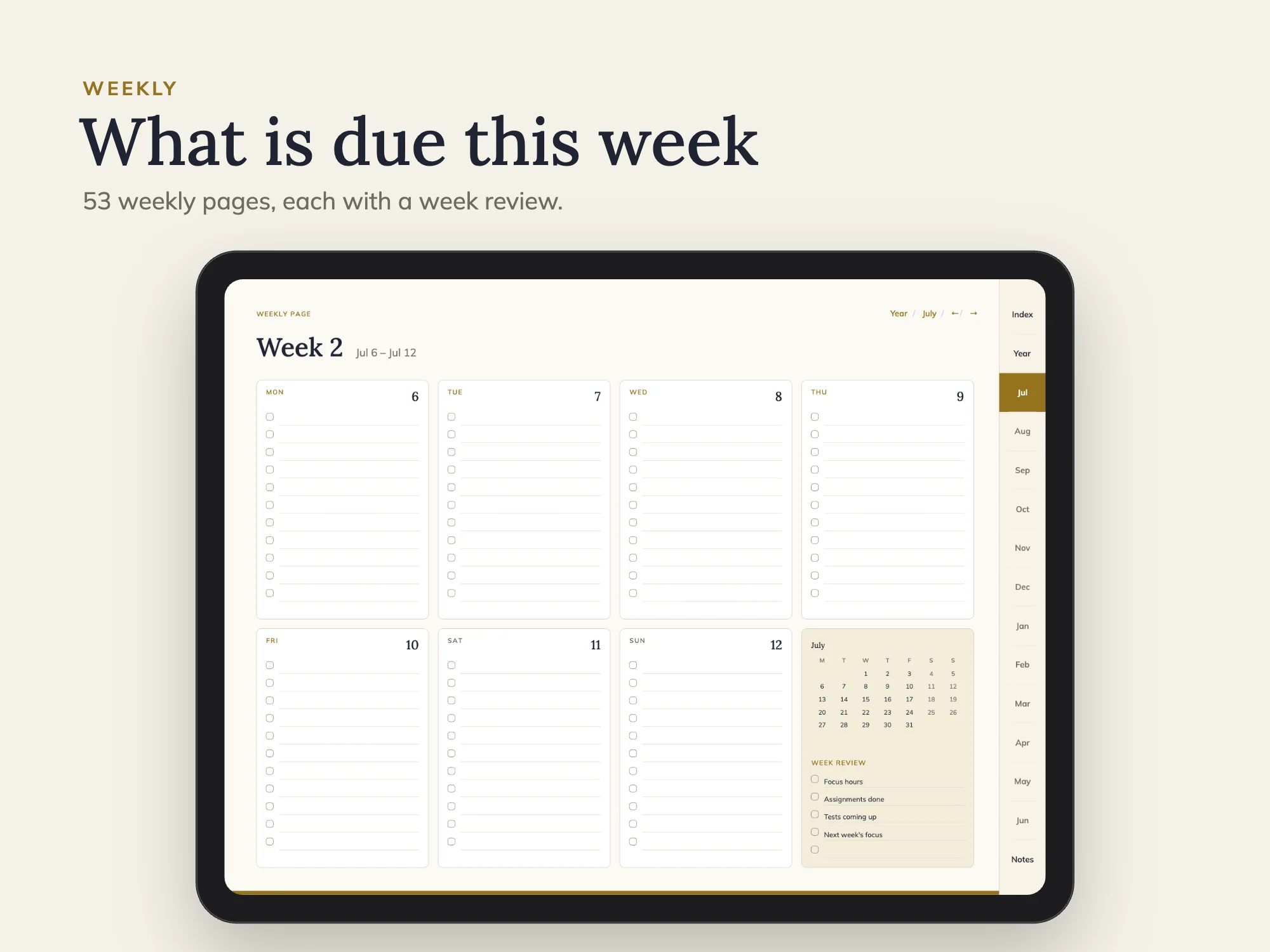 Free 2026 to 2027 Midyear Student Digital Planner: Weekly