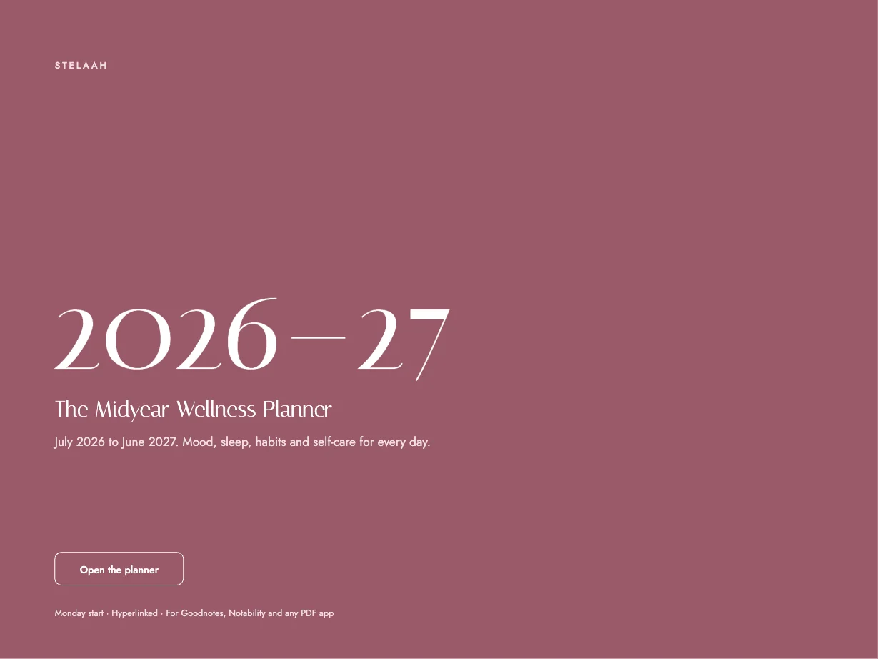Cover of the Free 2026 to 2027 Midyear Wellness Digital Planner