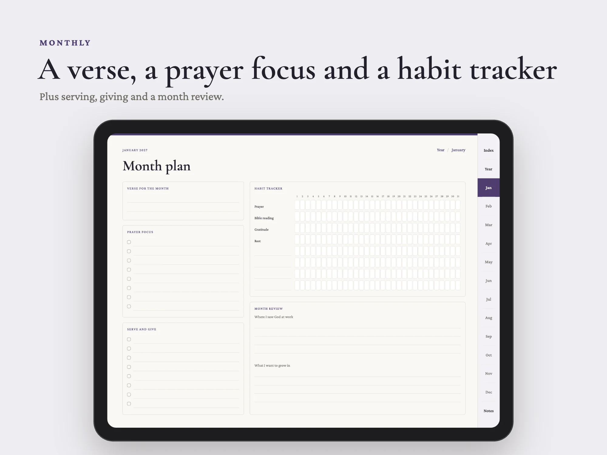 Free 2027 Devotional Planner: Monthly