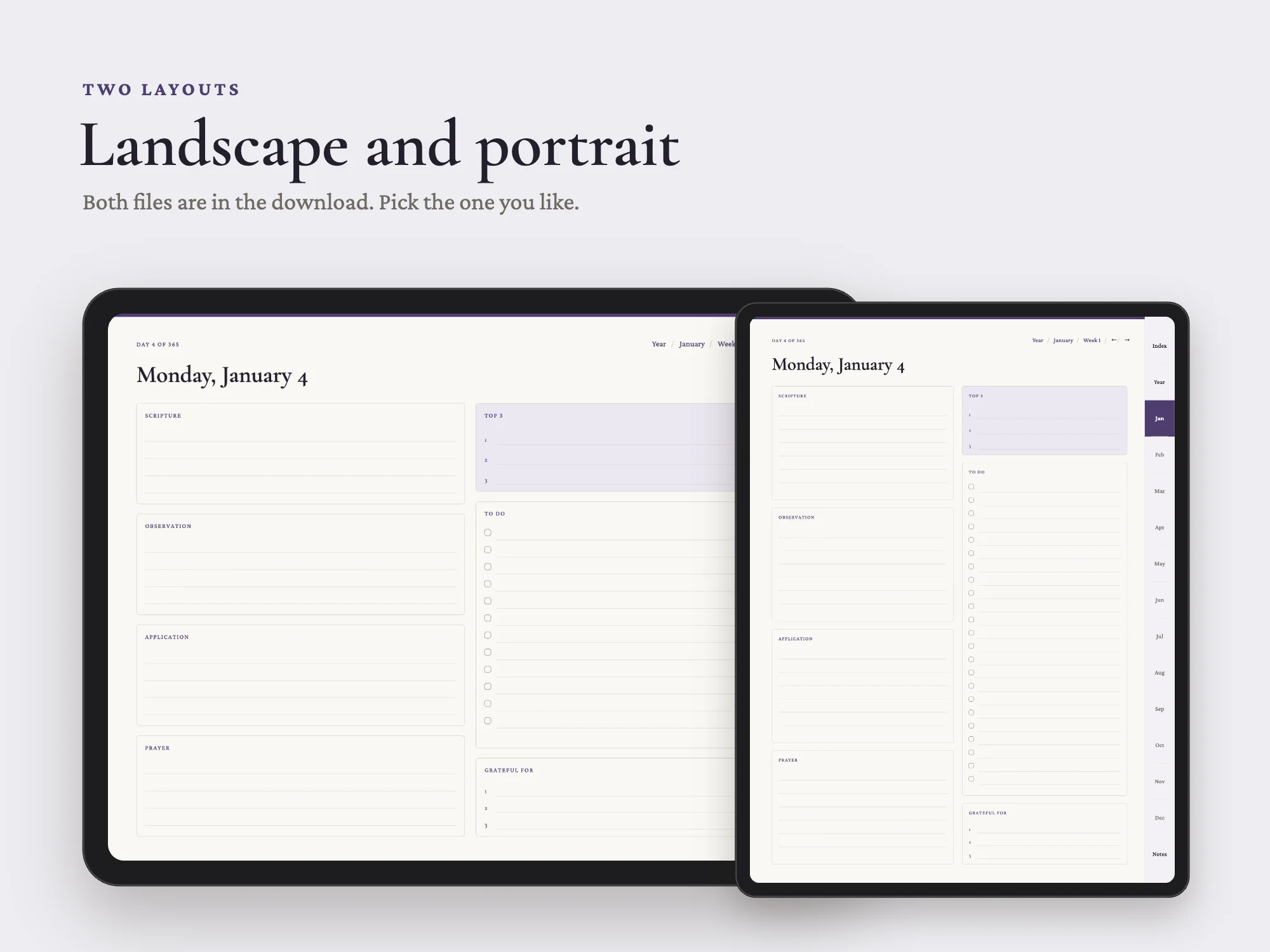 Free 2027 Devotional Planner: Two layouts